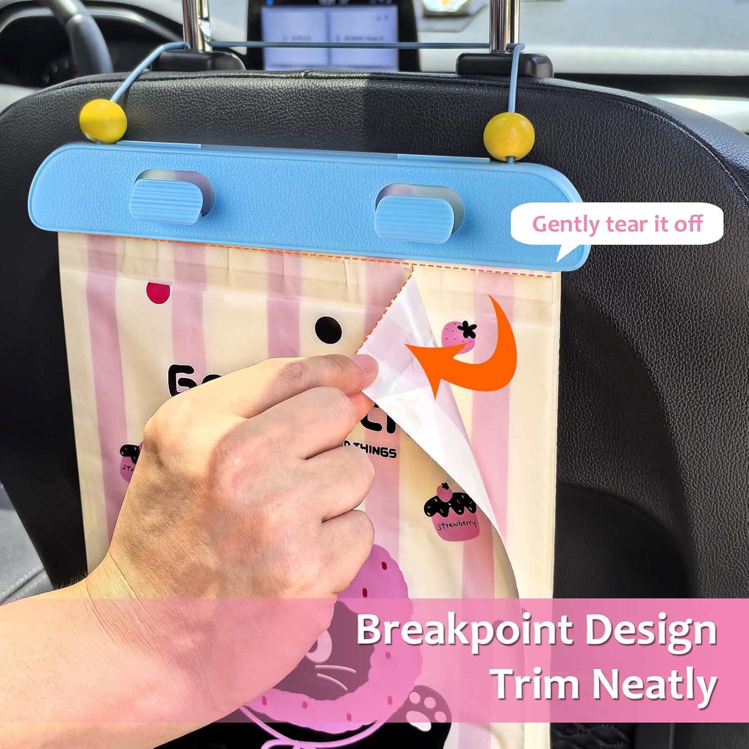 Disposable Car Trash Bag, 20 Pcs Car Garbage Bag Hanging Vehicle Trash Can Auto Rubbish Pouch Dustbin Bags Garbage Container Car Accessories, Leakproof, Smellproof, Portable for Women & Adults - Image 3