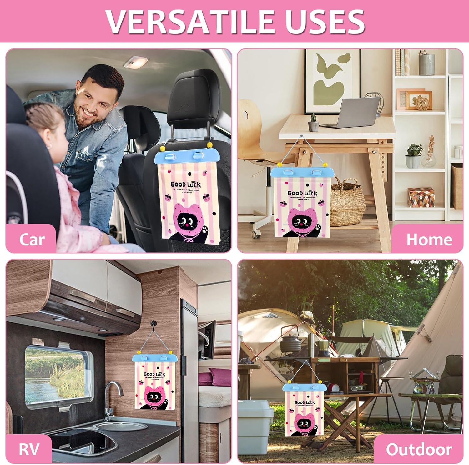 Disposable Car Trash Bag, 20 Pcs Car Garbage Bag Hanging Vehicle Trash Can Auto Rubbish Pouch Dustbin Bags Garbage Container Car Accessories, Leakproof, Smellproof, Portable for Women & Adults - Image 7