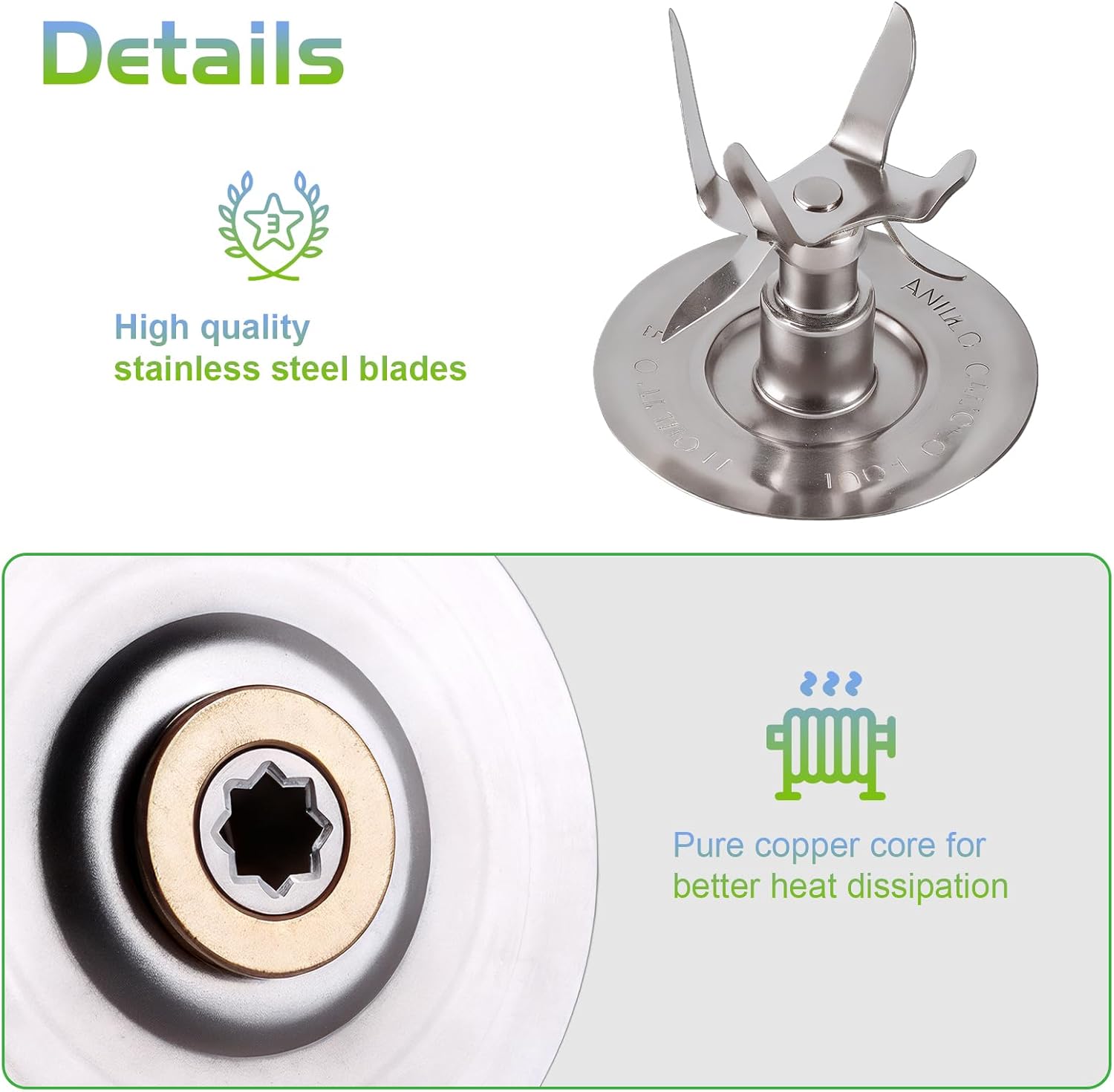 Oster Blender Replacement Parts Kit - 6-Fin Ice-Crushing Blade, Jar Base Cap, and Two Rubber O-Ring Gaskets (4-Piece Accessory Refresh Set) - Image 5