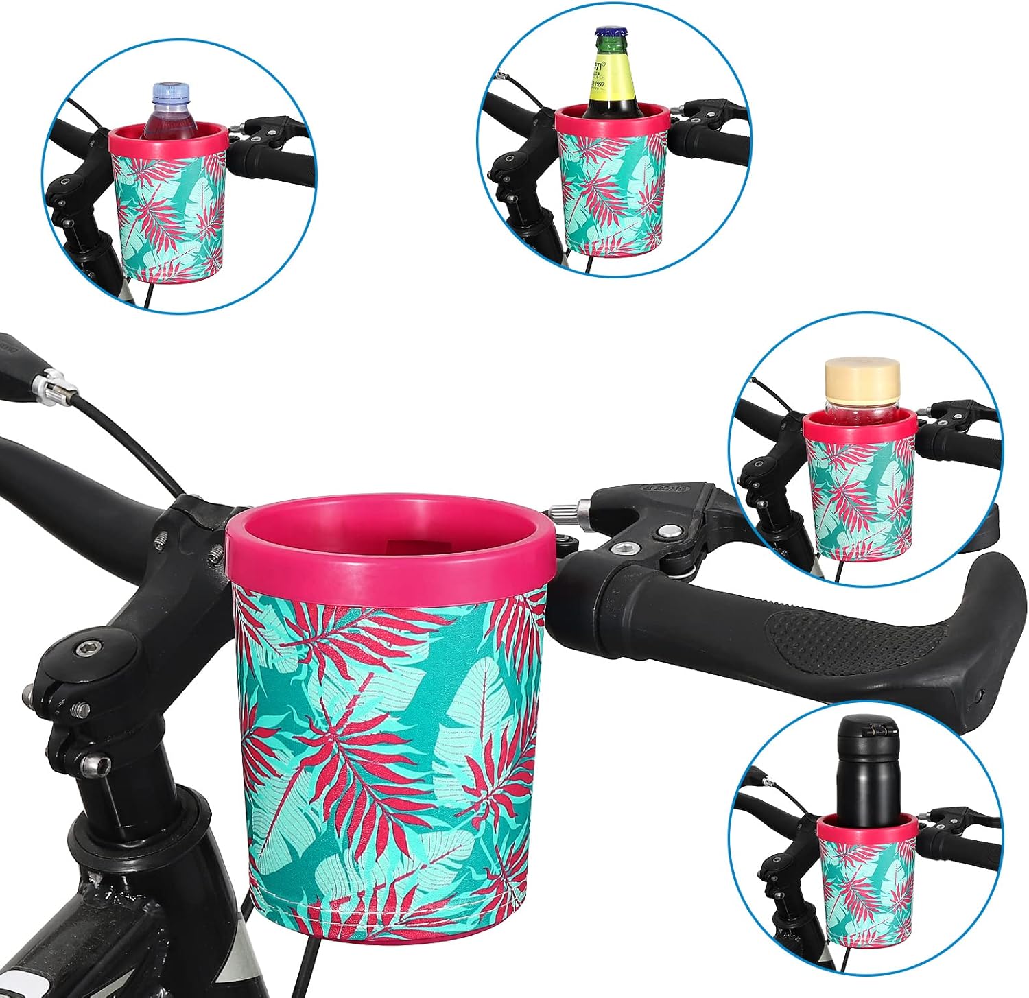 Bike Cup Holder, Bike Water Bottle Holders, Universal Bar Drink Cup Can Holder for Bicycles, Motorcycles, Scooters, Black - Image 8