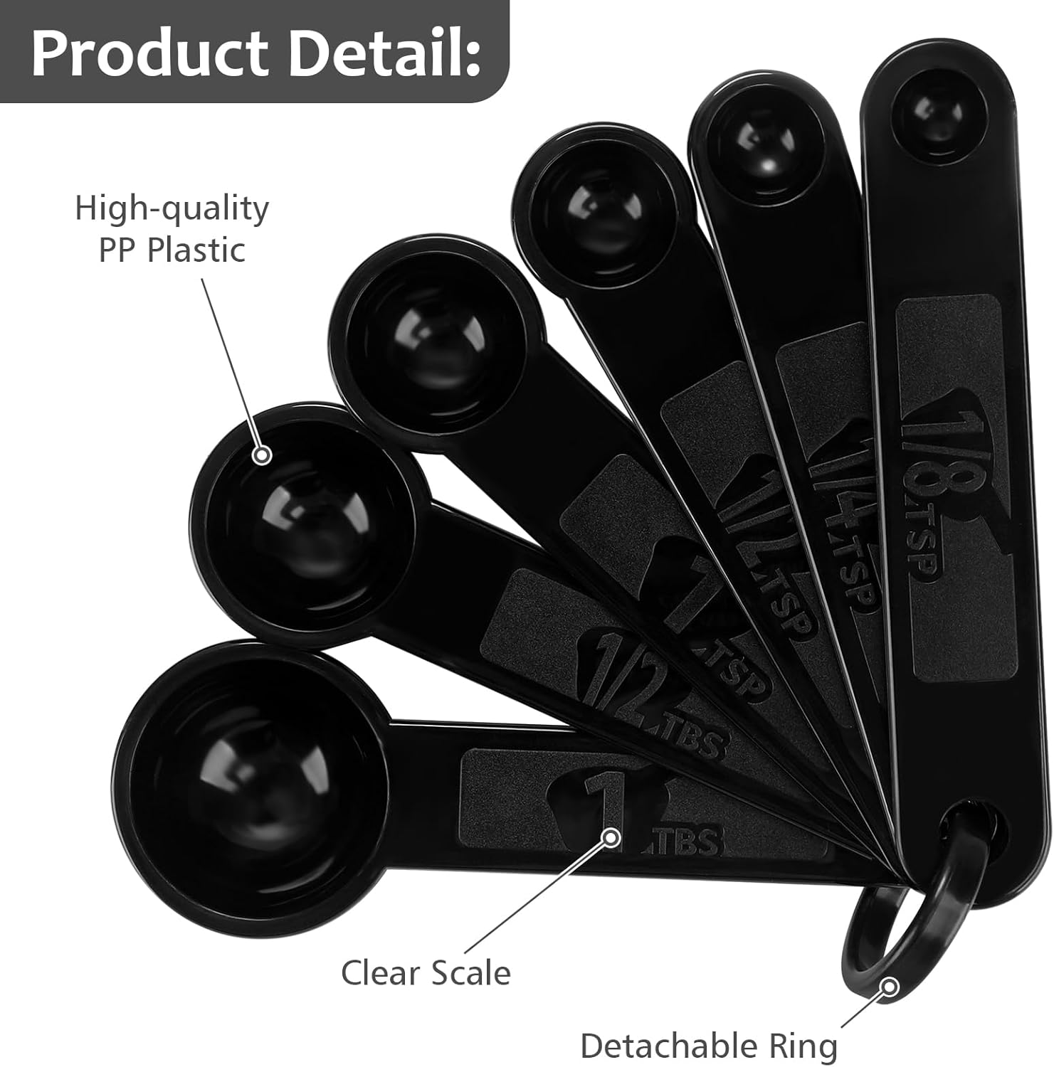 Measuring Cups & Spoons Set, Plastic Cooking Baking Tools Measuring Spoons Cups, 11 Piece Different Capacities Tablespoons Kitchen Gadgets Nesting Measure Sets for Dry Liquid Ingredients - Image 6