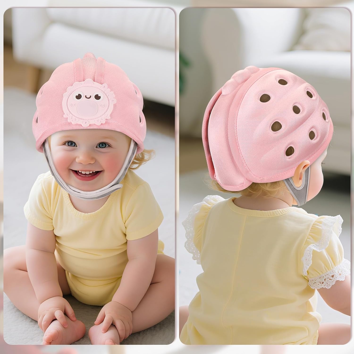 Baby Head Protector Helmet for Crawling and Walking, Toddler Safety Helmet Cute Infant Headguard Soft Cushion, Breathable Kids Protective Caps for Girls 6–24 Months, Ultra-Lightweight - Image 6