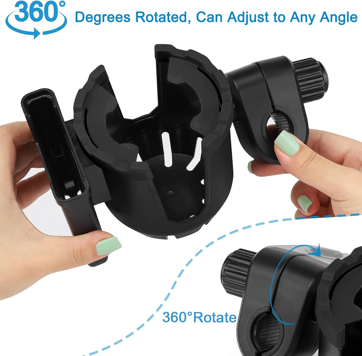 Stroller Cup Holder with Phone Holder, Universal Cup Holder, 2-in-1 Cup Phone Holder for Stroller, Bike, Walker, Wheelchair - Image 6