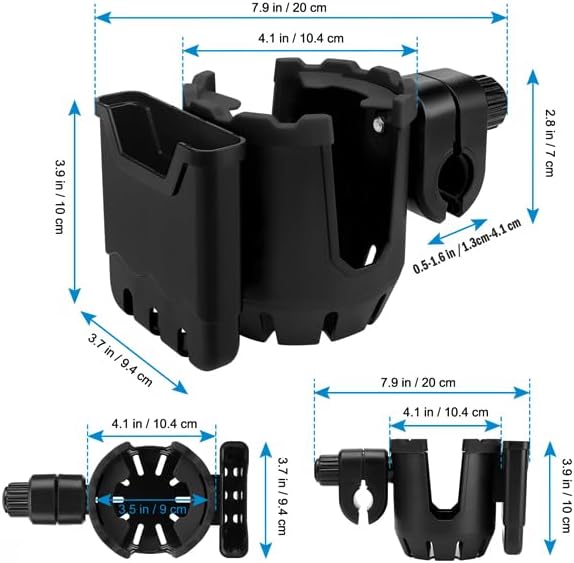 Stroller Cup Holder with Phone Holder, Universal Cup Holder, 2-in-1 Cup Phone Holder for Stroller, Bike, Walker, Wheelchair - Image 8