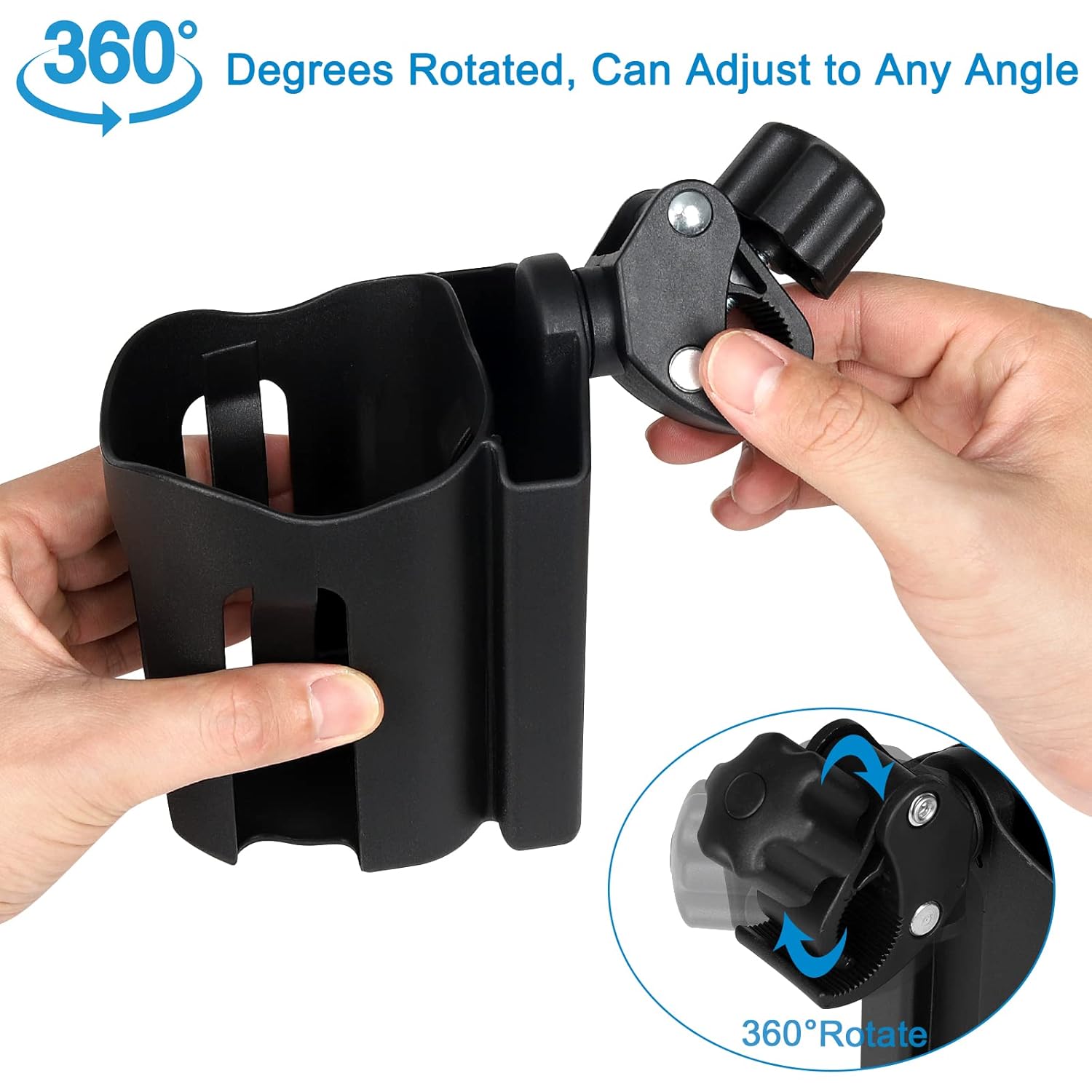 Stroller Cup Holder with Phone Holder, Bike Cup Holder, 2-in-1 Universal Cup Holder for Stroller, Bike, Pushchair, Rollator, Wheelchair, Walker, Scooter - Image 6