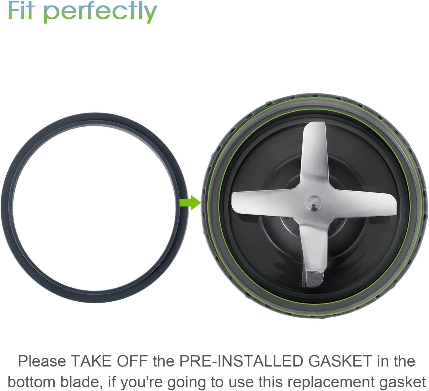 Pack of 6 Replacement Parts Gaskets with Lip Compatible with 900w NutriBullet Extractor Blender - Image 4