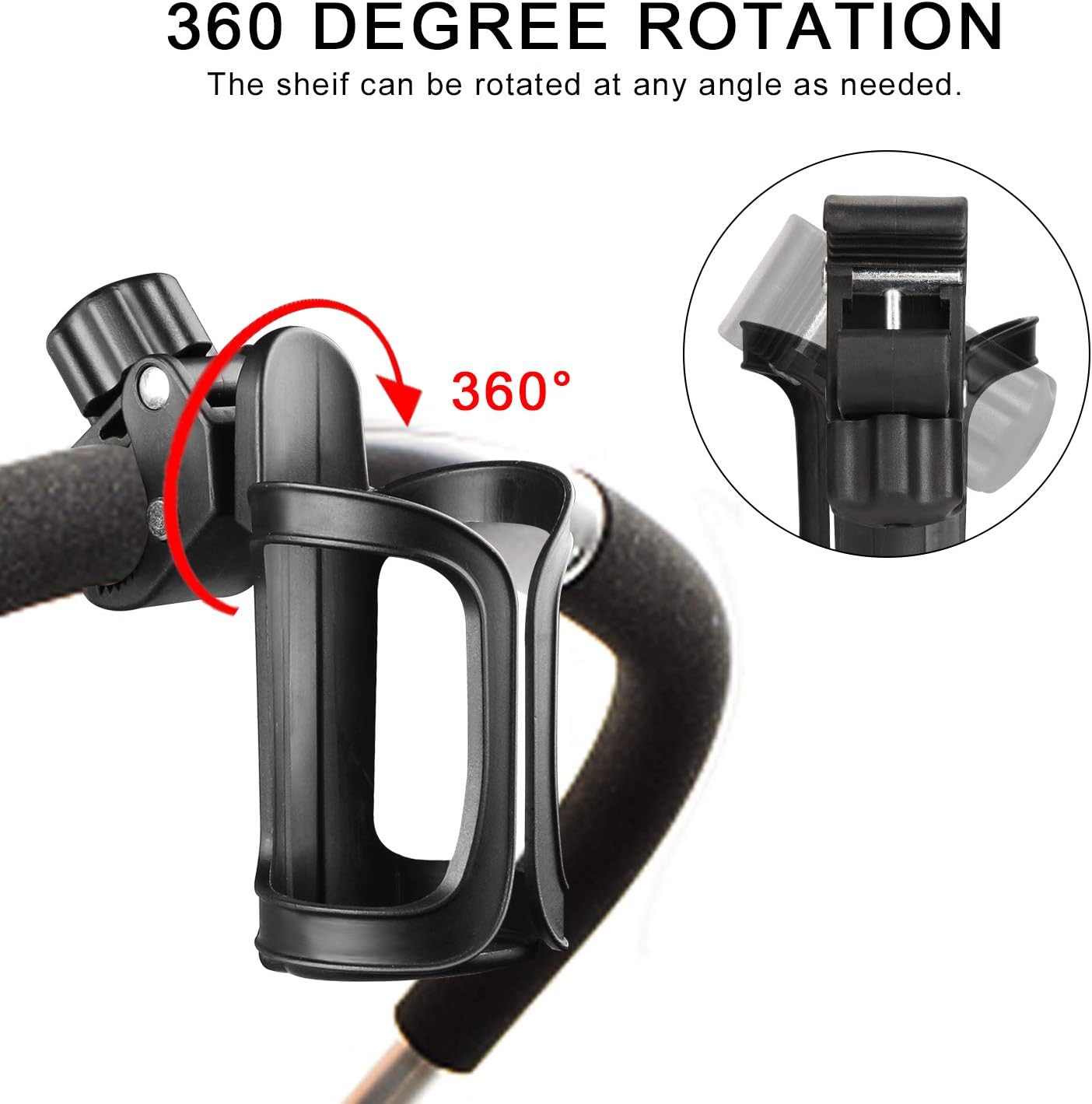 Universal Stroller Cup Holder Bundle Set, Bike Cup Holder, Drinks Holder for Stroller, Bicycle, Wheelchair, Walker, Scooter - Image 5