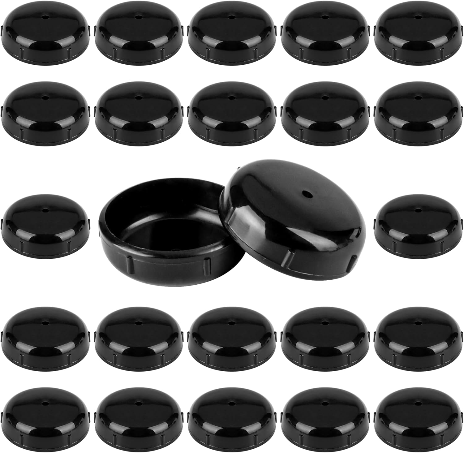 24-Pack Wrought Iron Patio Furniture Feet Caps 1-1/2 Inch Plastic Outdoor Patio Chair Leg Caps Floor Protecting Replacement Feet Glides for Metal Tables and Chairs, Black - Image 1