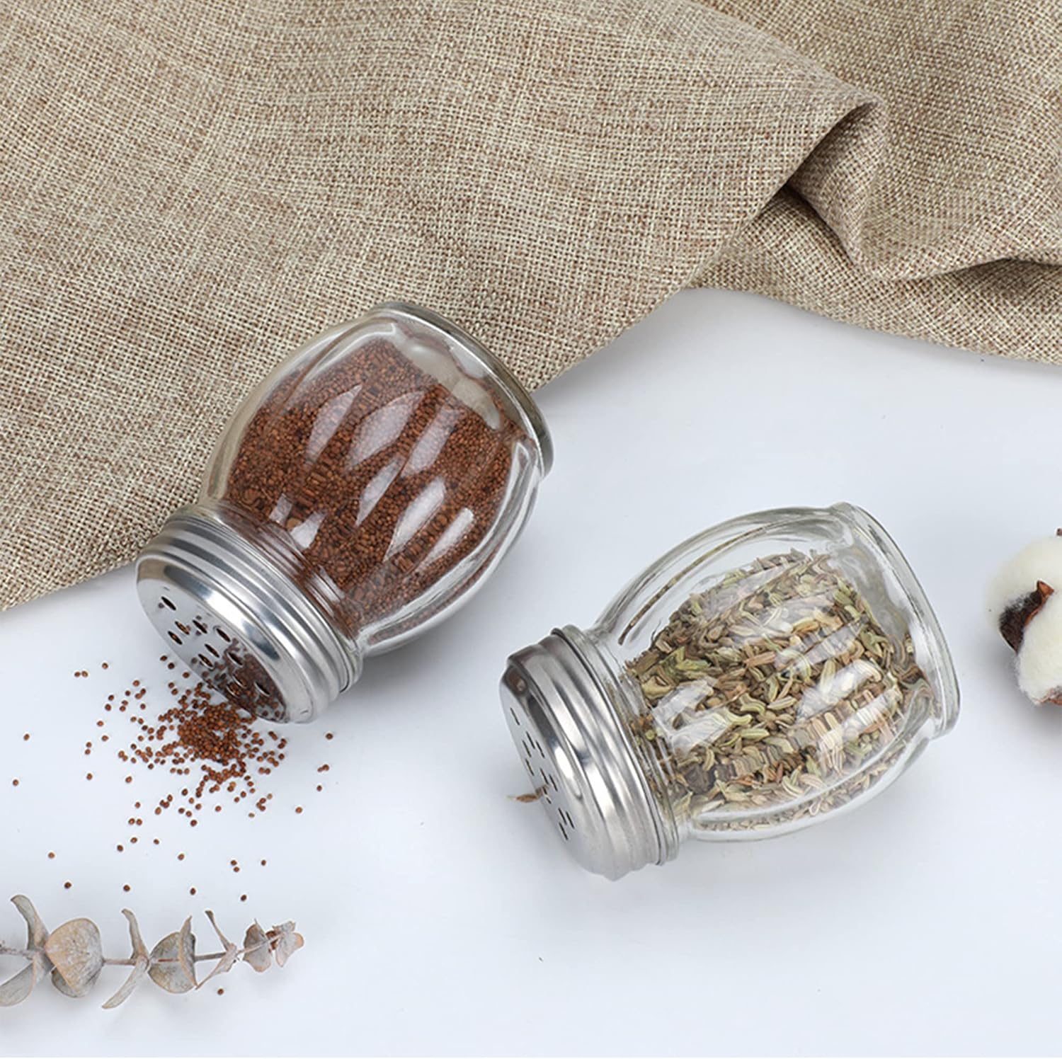 Salt and Pepper Shakers with Stainless Tops Set of 2 (Chesse Shakers) - Image 6