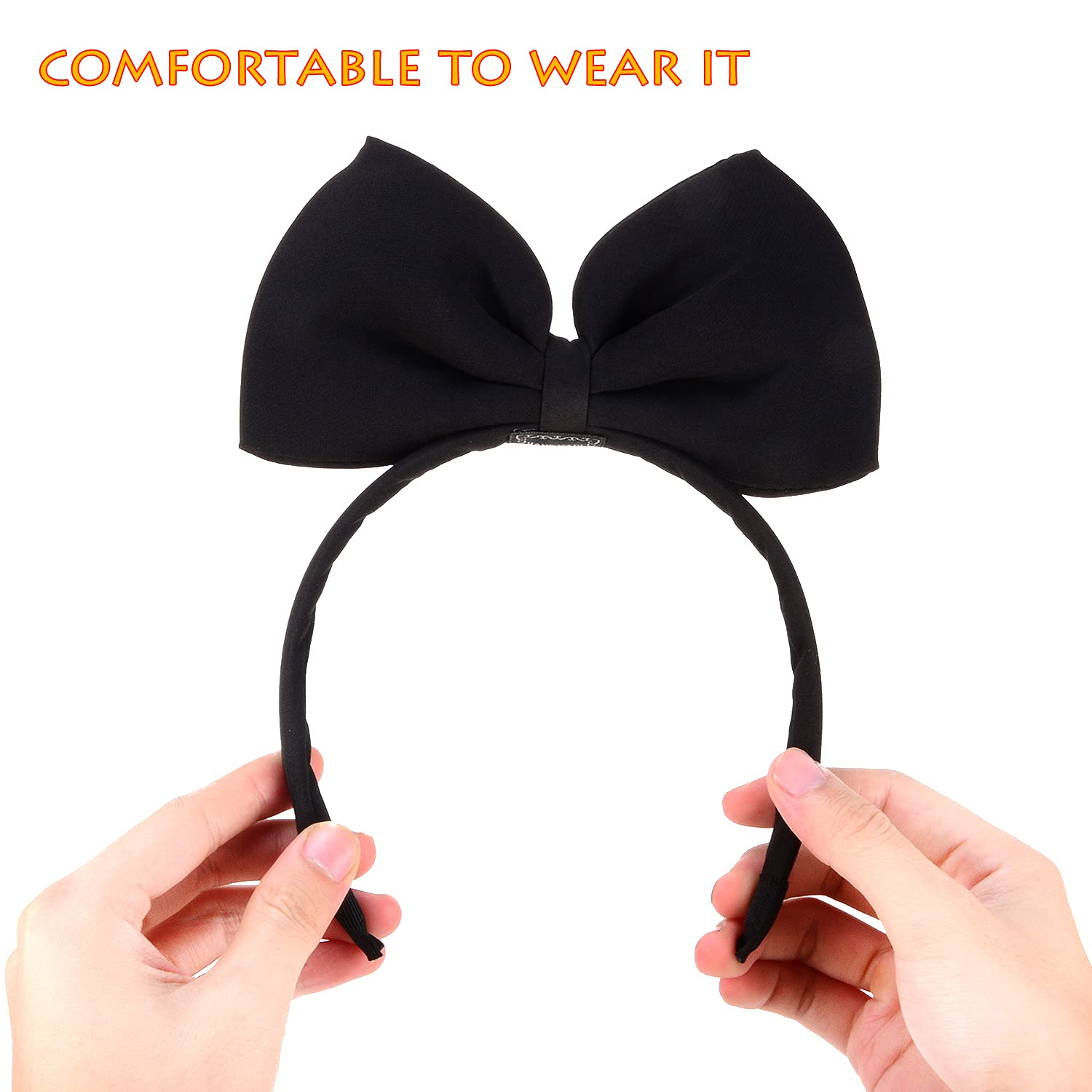 Bow Headbands Headdress for Women and Girls, Perfect Hair Accessories for Alice in Wonderland Cosplay (Black) - Image 3