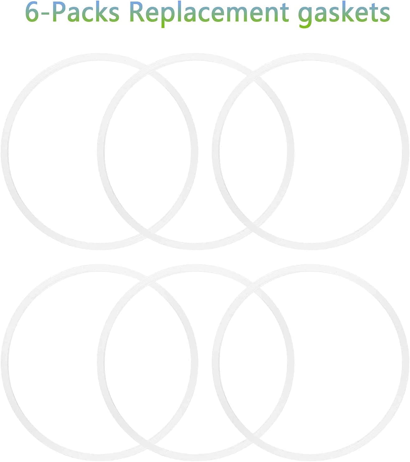 6 Pieces 10cm White Rubber Sealing Gaskets O-Ring Replacement Part Compatible with Nutri Ninja Juicer Blender Replacement Seals - Image 6