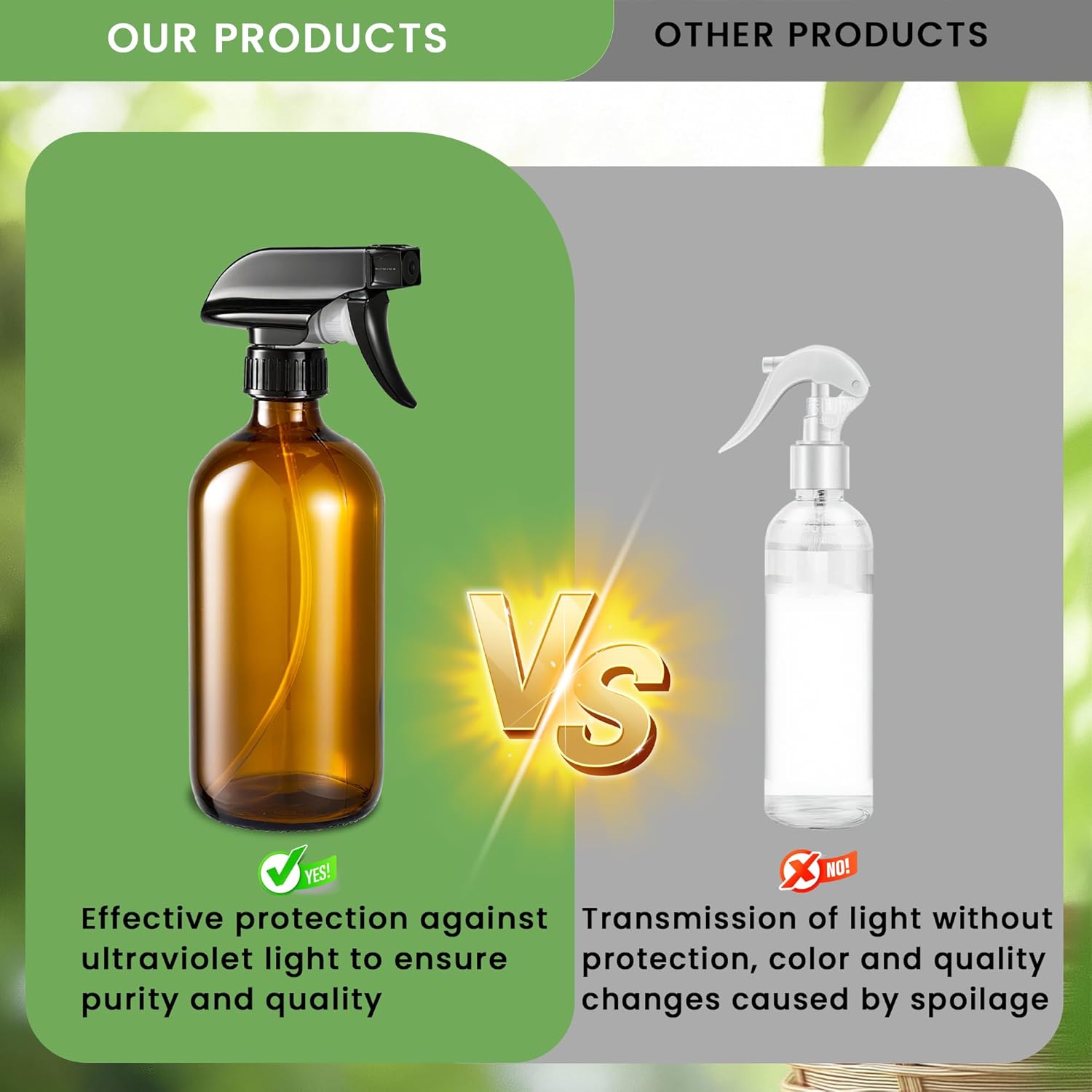 Glass Spray Bottles, Amber Glass Spray Bottles, 16oz, Adjustable Nozzle for Stream and Spray, Reusable, for Essential Oils, Cleaning Products, Detergents(1ps) - Image 4