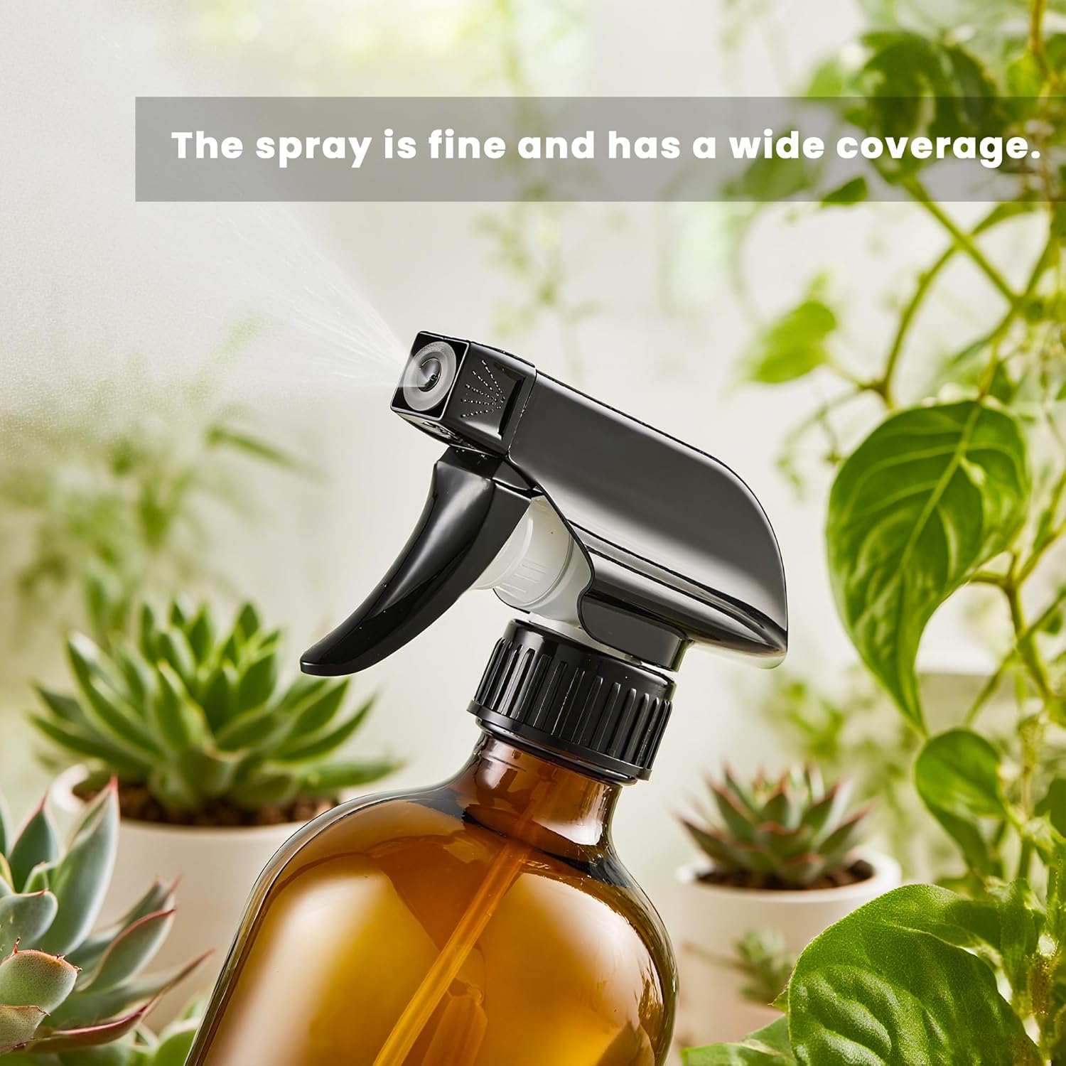 Glass Spray Bottles, Amber Glass Spray Bottles, 16oz, Adjustable Nozzle for Stream and Spray, Reusable, for Essential Oils, Cleaning Products, Detergents(1ps) - Image 7