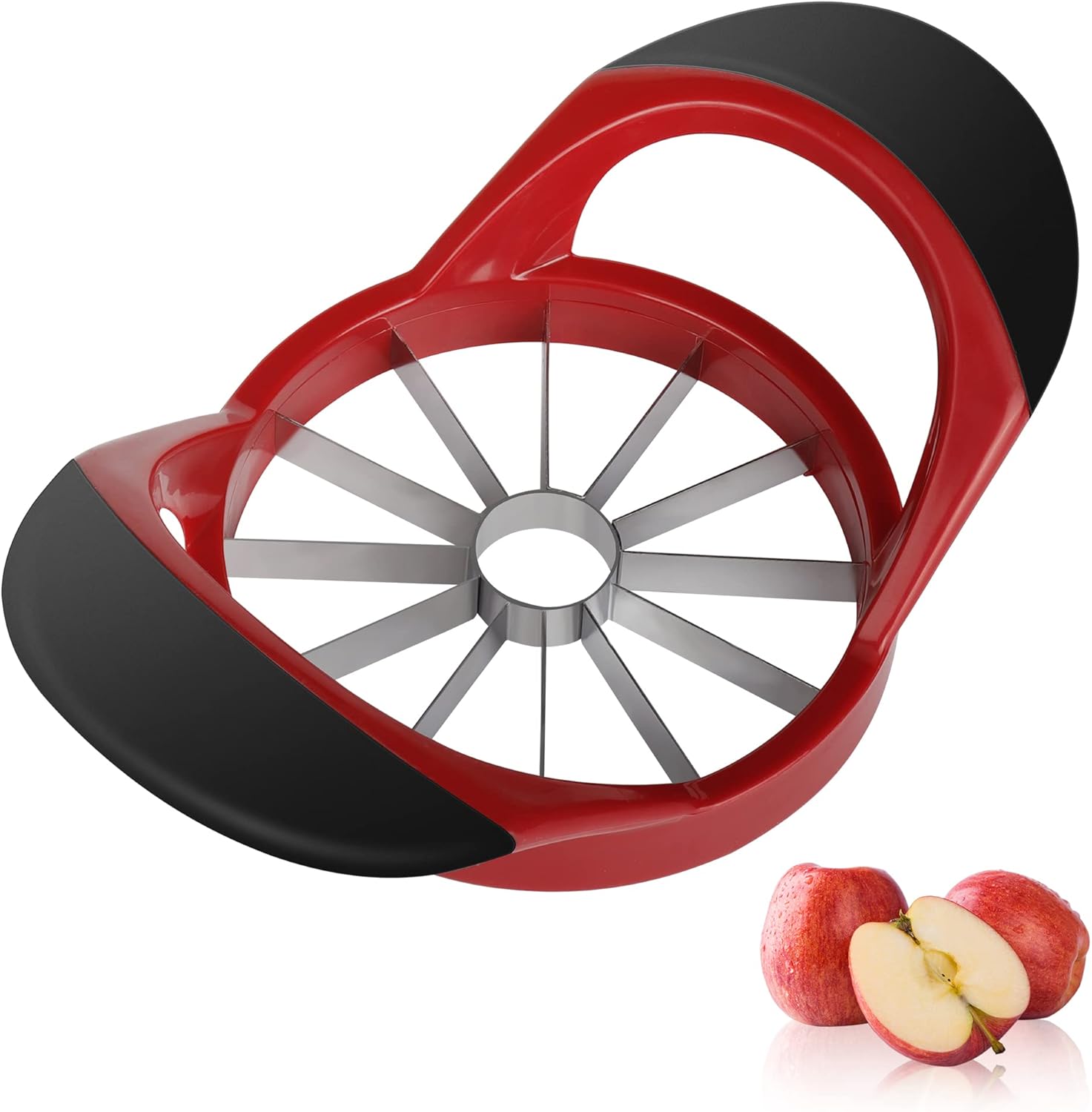 Apple Cutter, Apple Corer and Slicer - Stainless Steel Apple Corer - 4.72 Inch Apple Slicer Tool with 12 Super Sharp Blades, lightweight Apple Slicer and Corer with Anti-slip Handle - Image 1