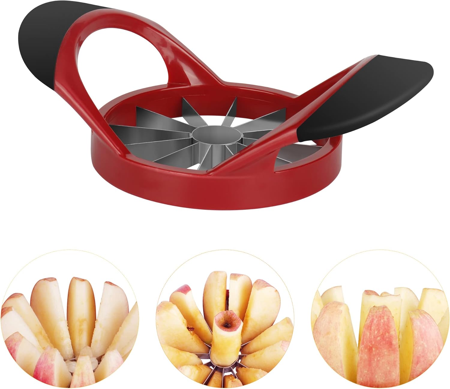 Apple Cutter, Apple Corer and Slicer - Stainless Steel Apple Corer - 4.72 Inch Apple Slicer Tool with 12 Super Sharp Blades, lightweight Apple Slicer and Corer with Anti-slip Handle - Image 2
