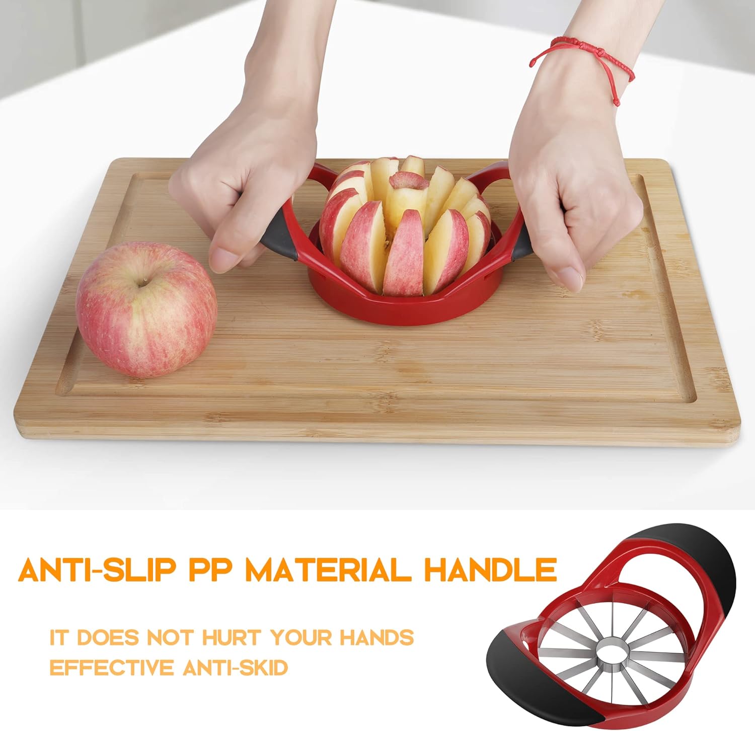 Apple Cutter, Apple Corer and Slicer - Stainless Steel Apple Corer - 4.72 Inch Apple Slicer Tool with 12 Super Sharp Blades, lightweight Apple Slicer and Corer with Anti-slip Handle - Image 5