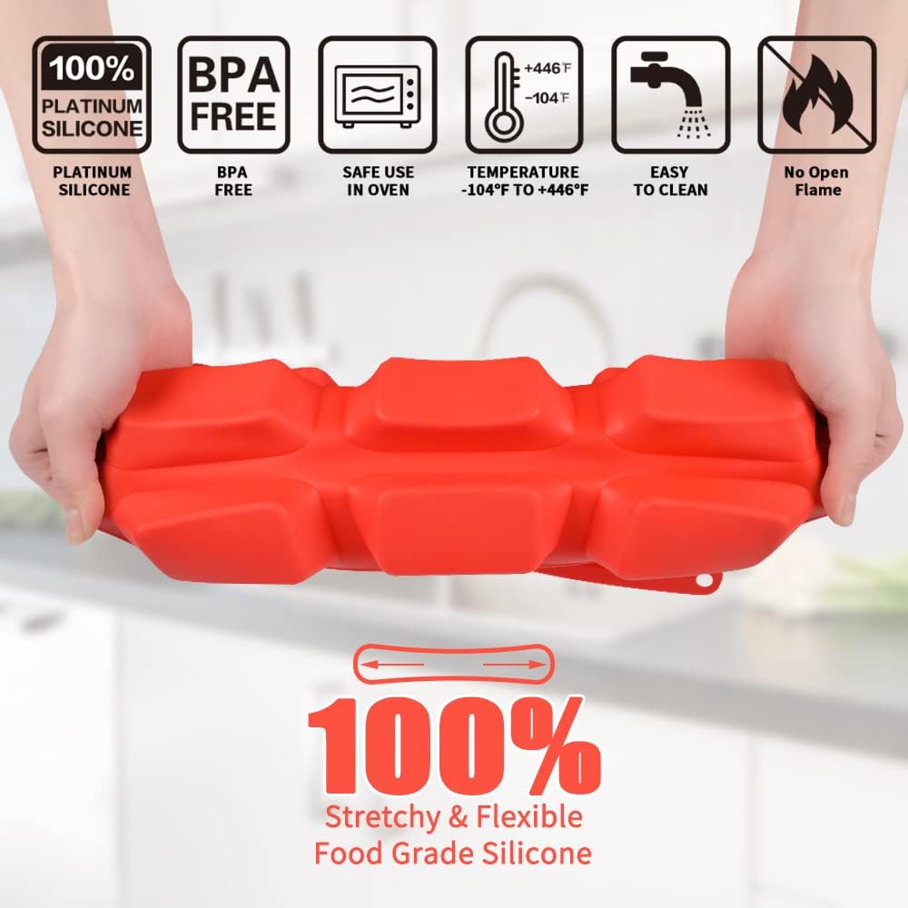 Silicone Mini Loaf pan, Mini Bread Pan Brownie Pan, 12 Cavities Nonstick Food Grade Silicone Mold for Baking Bread, Brownie, Cornbread, Cheesecake and Chocolate (1 Pack) - Image 5