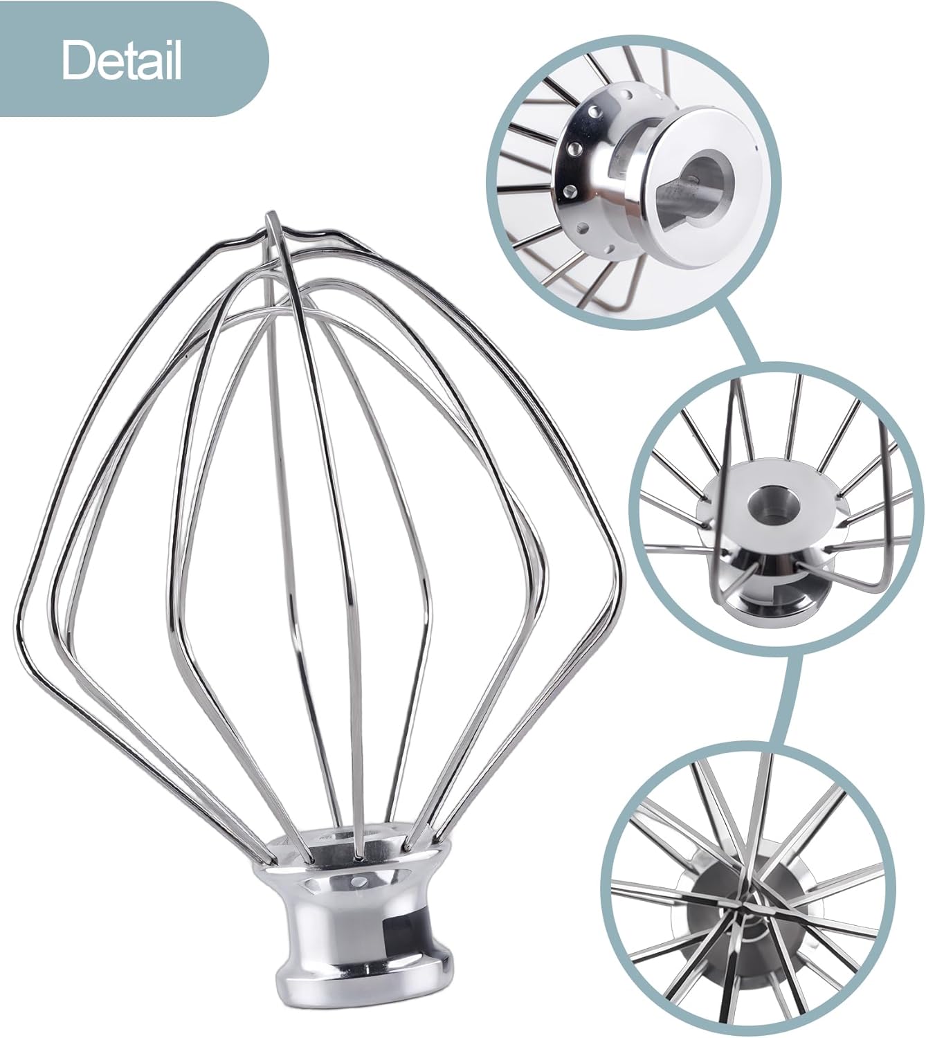 Stainless Steel K45WW Wire Whip, Attachments Fits for KitchenAid 4.5 5 Quart Tilt-Head Stand Mixer, Egg Stirrer, Cream Beater, Cakes Mayonnaise Whisk Kitchen aid Accessories - Image 3