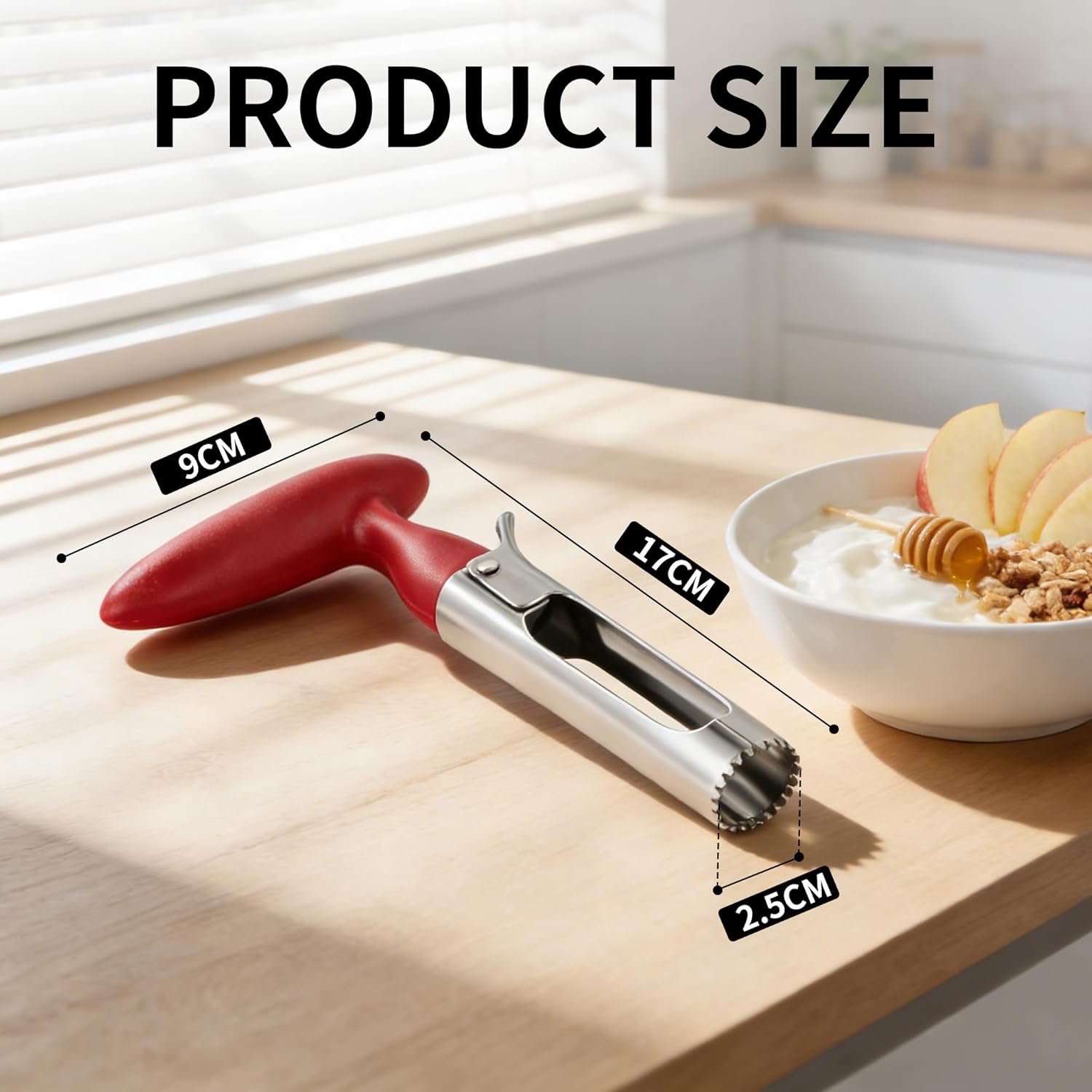 Apple Corer, Stainless Steel Apple Core Remover Tool,Dishwasher Safe - Image 2