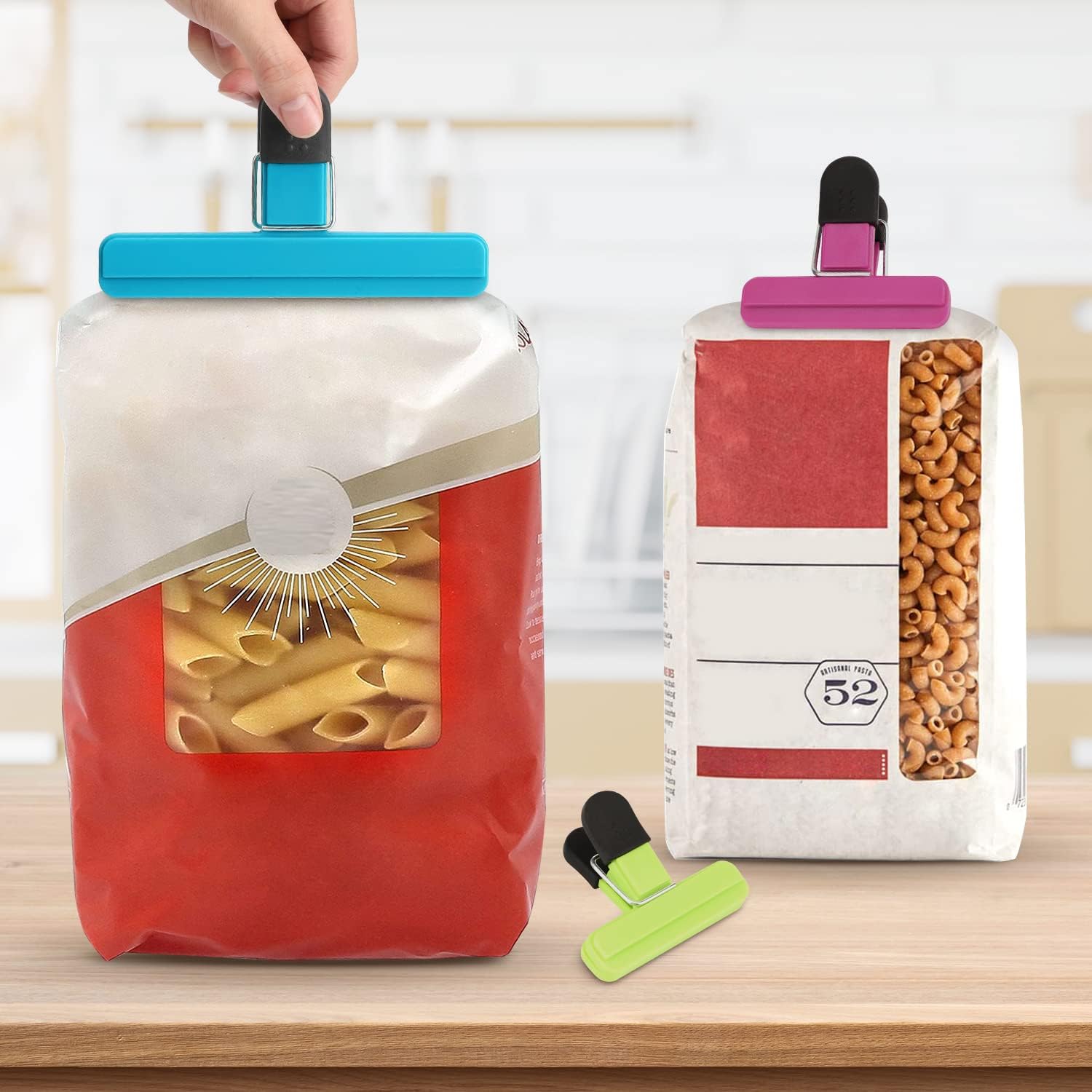 Chip Clips, 8 Pack Food Clips, Upgrade Wide Open Bag Clips for Food Storage with Air Tight Seal Grip (4 x L, 4 x S) - Image 3