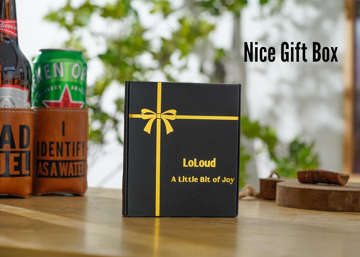 Funny Birthday Gifts for Men - Gag & Retirement Gift Ideas for Dad Husband Boyfriend : I Identify As A Water Faux Leather Can Cooler Sleeve - Image 3