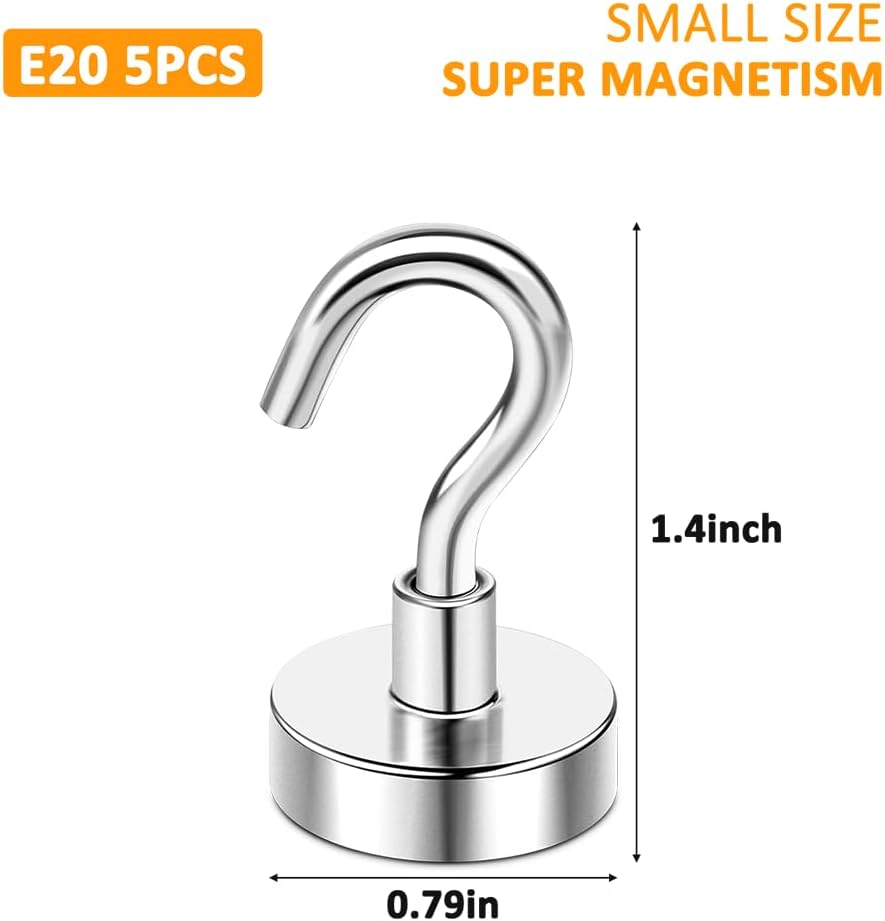 5pcs 25lbs Magnetic Hooks, Refrigerator Magnets, Extra Strong Cruise Hook for Hanging, Adhesive Hooks, No Drilling - Image 2