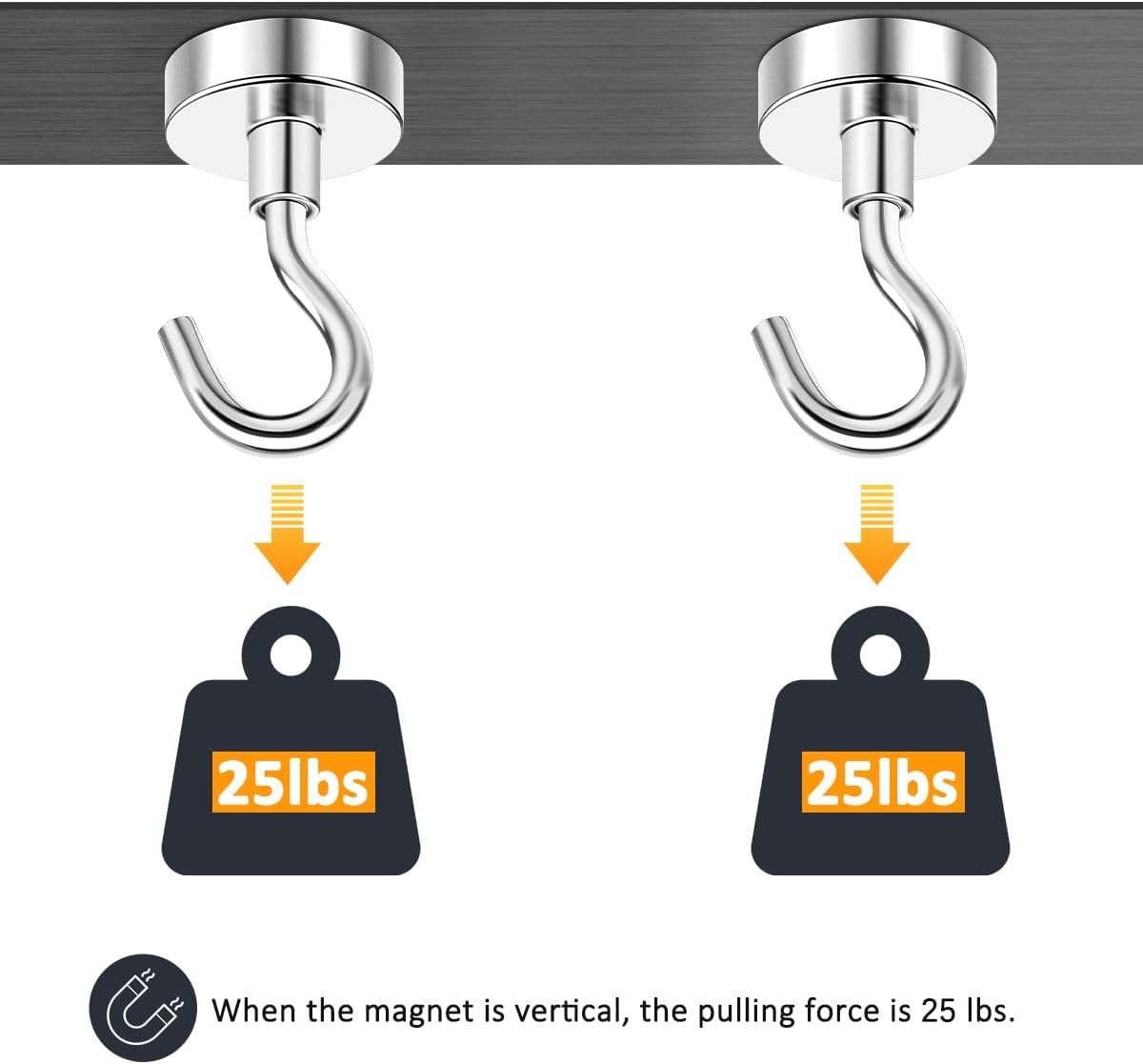 5pcs 25lbs Magnetic Hooks, Refrigerator Magnets, Extra Strong Cruise Hook for Hanging, Adhesive Hooks, No Drilling - Image 3