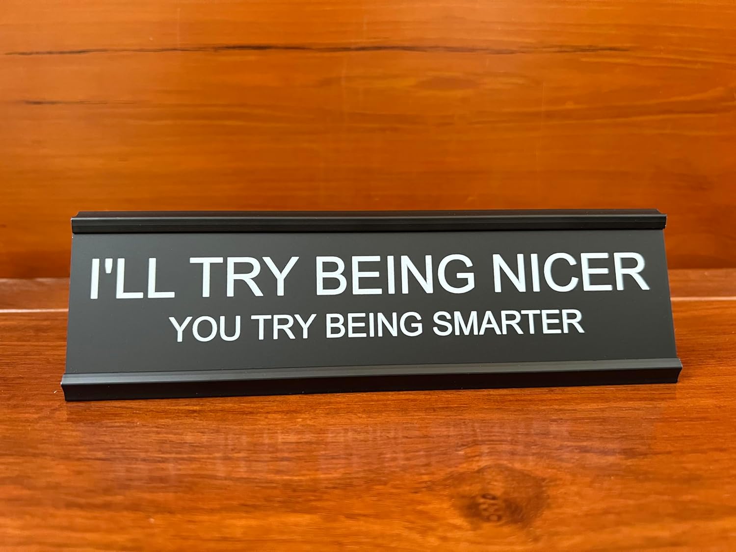 I'll Try Being Nicer Funny Office Desk Sign, Sarcastic Snarky Gift Prank Humor Naughty Sign for Coworker Colleague Intern Mentor Leader Manager Boss Staff Teacher - Image 4