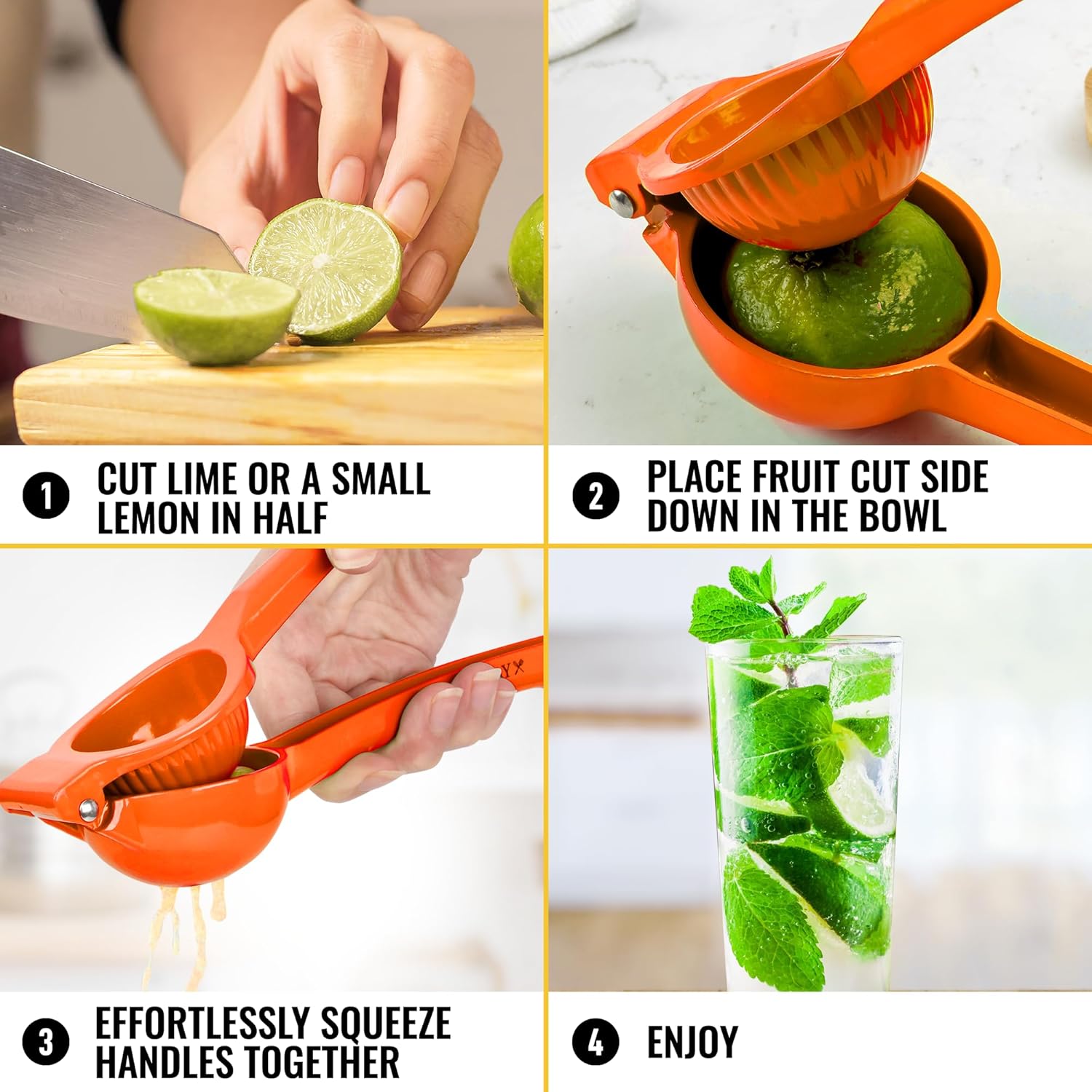 Orange Squeezer - Single Bowl Metal Citrus Juicer Extracts Oranges In Seconds - Easy To Squeeze Manual Press Juicer - Image 8