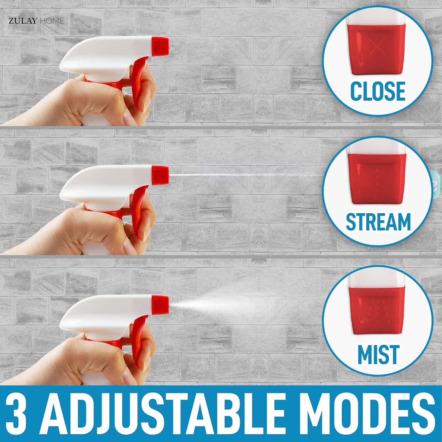 24 oz Spray Bottle - Heavy Duty Cleaning Spray Bottles For Cleaning Solutions - Leakproof Cleaning Spray Bottle Set with Adjustable Nozzle & Spring Loaded Trigger (2 Pack) - Image 6