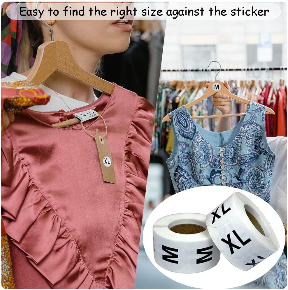 3500 Pcs Clothing Size Stickers, 1 Inch Round Self Adhesive, 7 Sizes XS-S-XXXL for T Shirts (Black) - Image 8