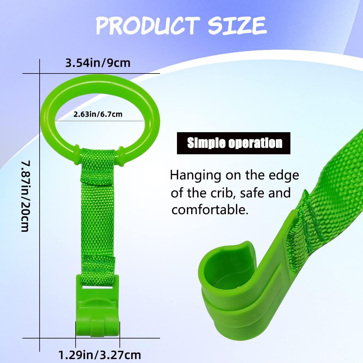 4 PCS 4 Colors Plastic Baby Crib Pull Rings Kids Walking Exercises Assistant Stand Up Cot Hanging Rings for Infant Baby Toddler Practice Tool - Image 2