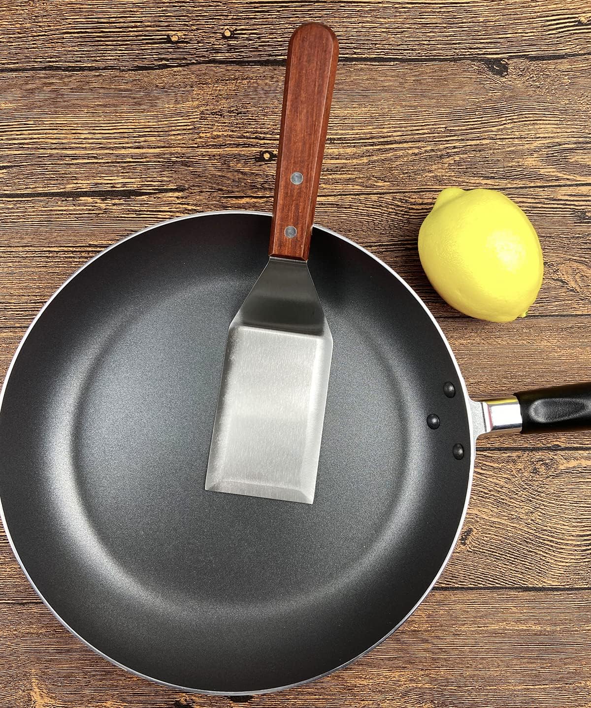 Metal Spatula for Cast Iron Skillet Grill Stainless Steel Spatula for Burger, Fish Turner Griddle Spatula, Spachulas Egg Flipper, Flat Top Metal Spatula for Cooking BBQ - Image 5