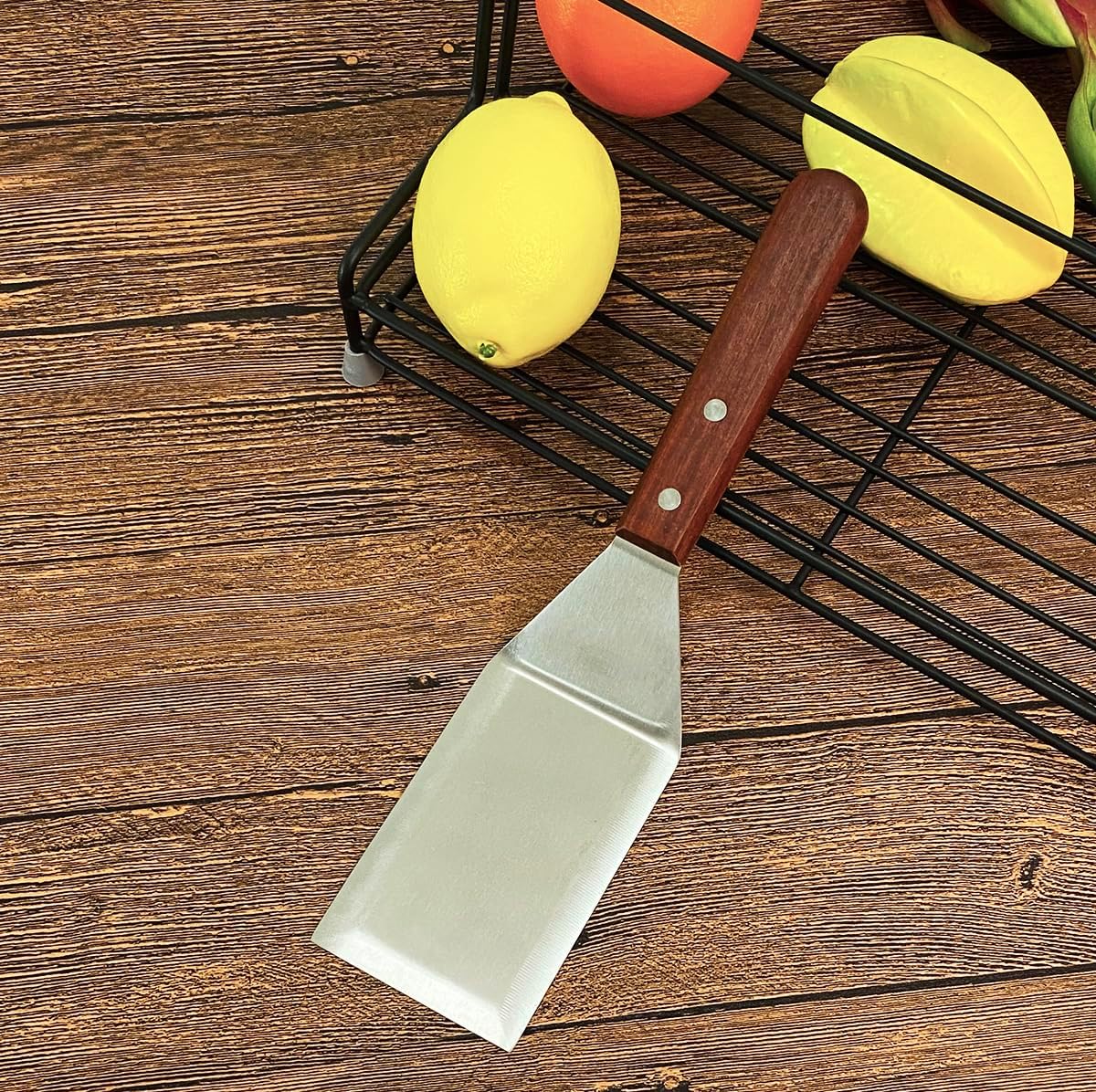 Metal Spatula for Cast Iron Skillet Grill Stainless Steel Spatula for Burger, Fish Turner Griddle Spatula, Spachulas Egg Flipper, Flat Top Metal Spatula for Cooking BBQ - Image 7