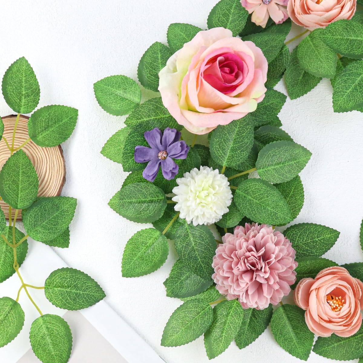50pcs Artificial Green Leaves, Rose Leaves Artificial, Bulk Fake Leaves Greenery Leaves for DIY Wedding Birthday Party Bridal Shower Bouquets Centerpieces Home Decorations - Image 5