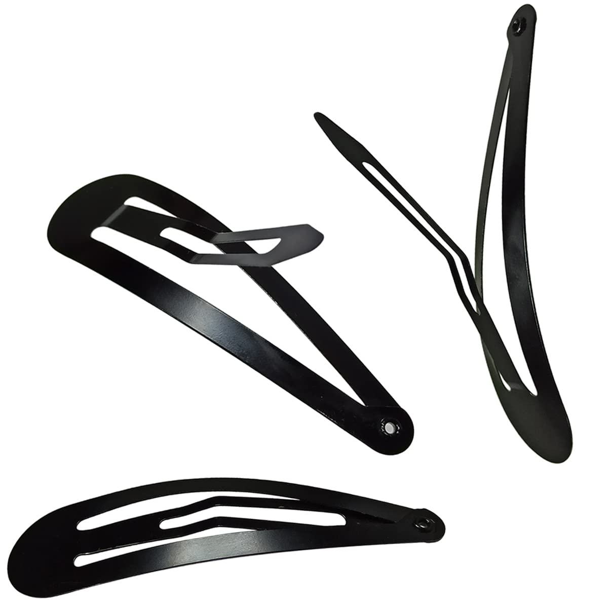 30 Pcs Snap Hair Clips, 3.1 Inch Big Size Barrettes Women No Slip Metal Snap Hair Clips Large Hair Pins(Black) - Image 5