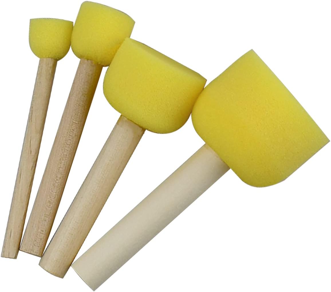 20 pcs Round Sponges Brush Set, 4 Sizes Paint Tools for Kids - Image 1