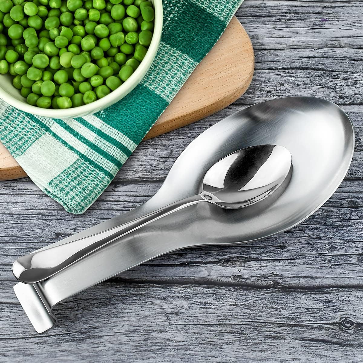 1 PCS Stainless Steel Spoon Rest, Spoon Holder for Stove Top, Utensil Spoon Rest Holder, kitchen utensils Holder for Ladles, Spatula, Cooking Utensils or Kitchen Tools (Silver) - Image 5