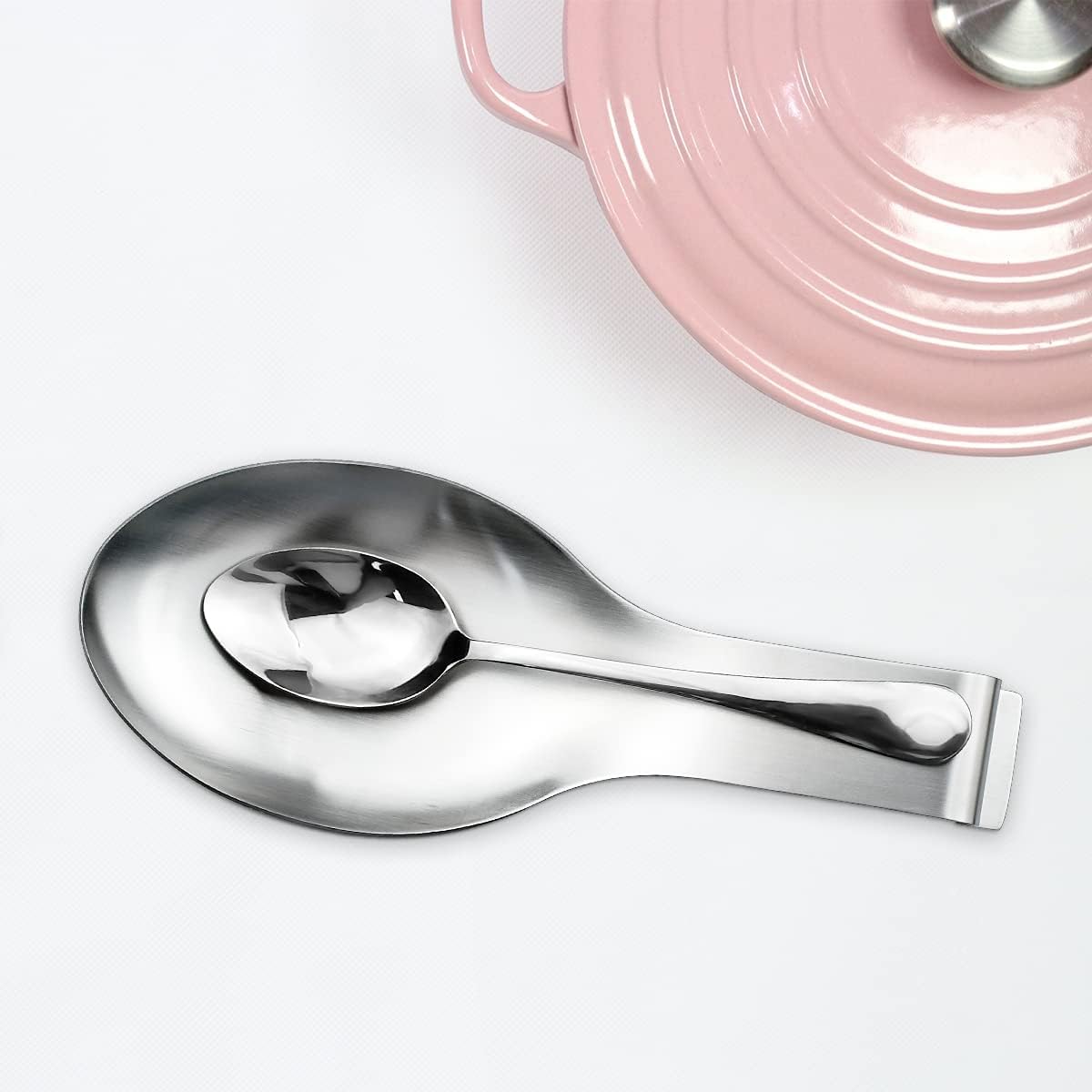 1 PCS Stainless Steel Spoon Rest, Spoon Holder for Stove Top, Utensil Spoon Rest Holder, kitchen utensils Holder for Ladles, Spatula, Cooking Utensils or Kitchen Tools (Silver) - Image 7