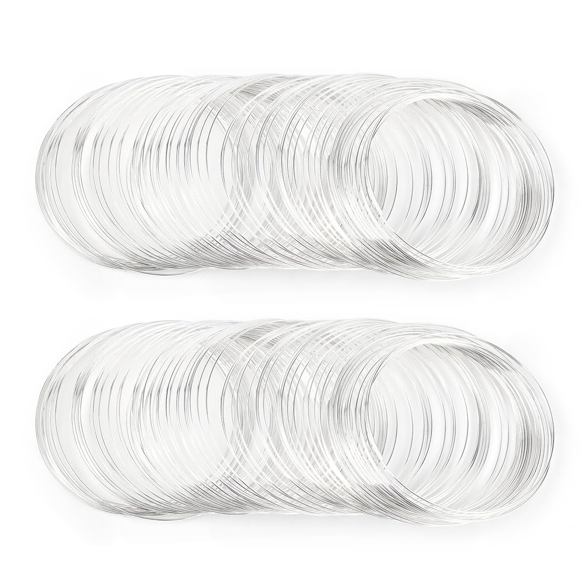 200 Loops Memory Steel Wire for Jewelry Making Supplies, 0.6mm Bangle Bracelet Wire Memory Beading Wire for Art Creation Necklace DIY Crafts Making (Silver) - Image 1