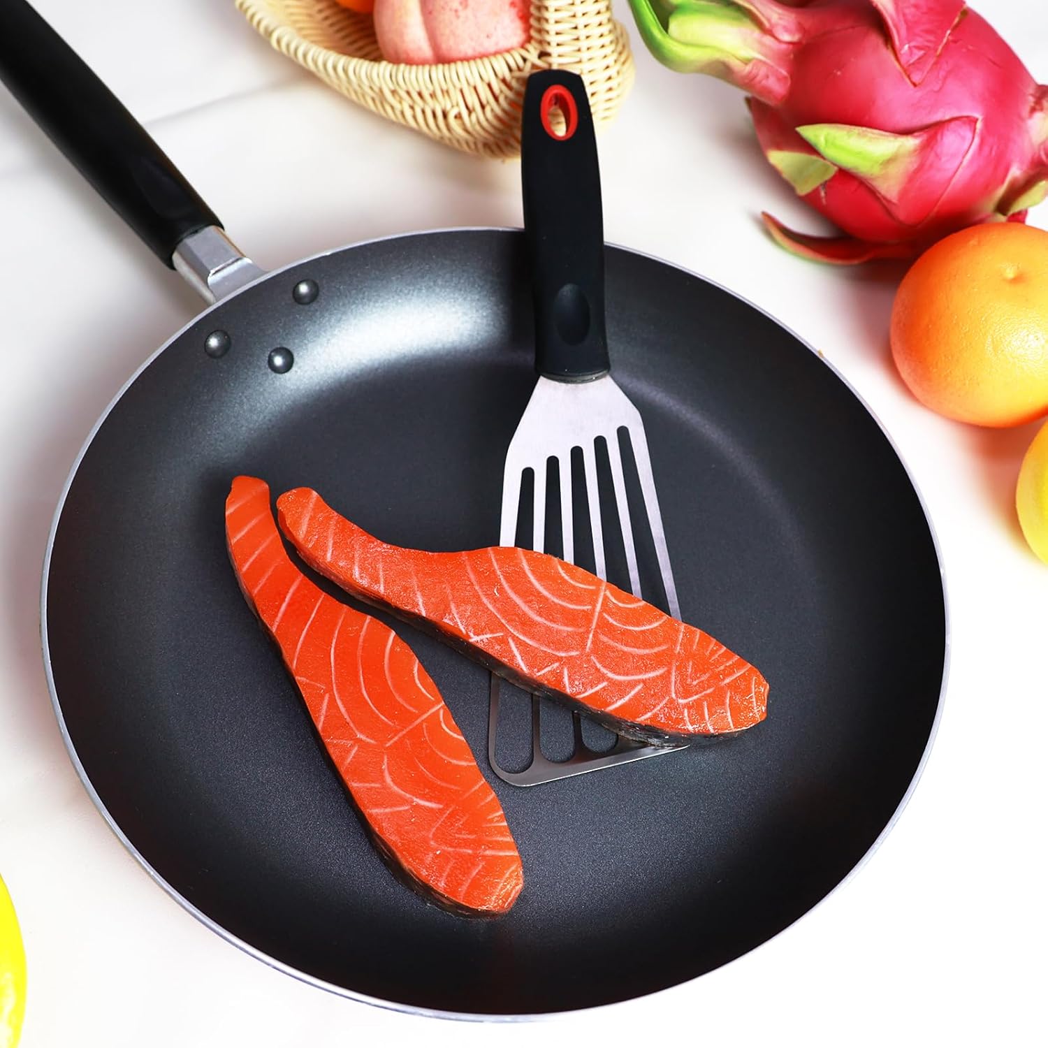 Spatula Set Stainless Steel Kitchen Metal Spatula for Cast Iron Skillet with Silicone Handle, Fish Spatula Turner Flipper for Pancake Burger Egg Cooking Spatulas BBQ Grill Griddle - Image 4