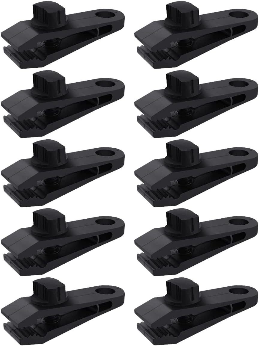 10 Pcs Heavy Duty Tarp Clips Shark Tent Fasteners Clips Holder for Car Covers, Outdoor Camping, Awnings, Swimming Pool Covers Black - Image 1
