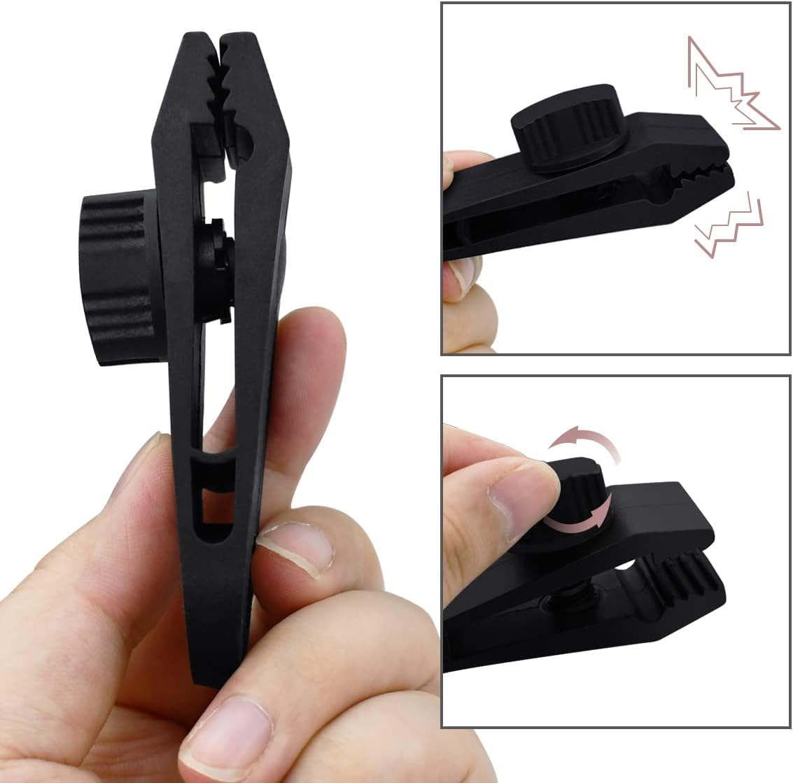 10 Pcs Heavy Duty Tarp Clips Shark Tent Fasteners Clips Holder for Car Covers, Outdoor Camping, Awnings, Swimming Pool Covers Black - Image 4