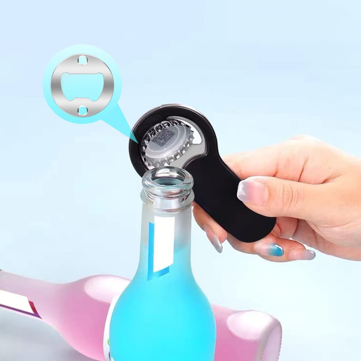 20 Set Stainless Steel Bottle Opener Insert Kits Metal Beer Bottle Opener Beer Wine Hardware Parts with 42Pcs Screws for DIY Resin Mould Kit Bottle Opener (Silver) - Image 4