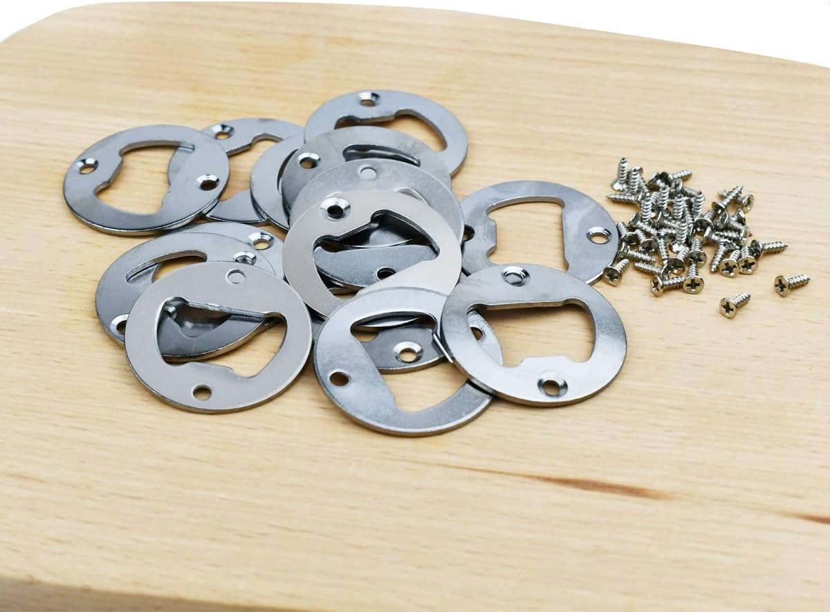 20 Set Stainless Steel Bottle Opener Insert Kits Metal Beer Bottle Opener Beer Wine Hardware Parts with 42Pcs Screws for DIY Resin Mould Kit Bottle Opener (Silver) - Image 7