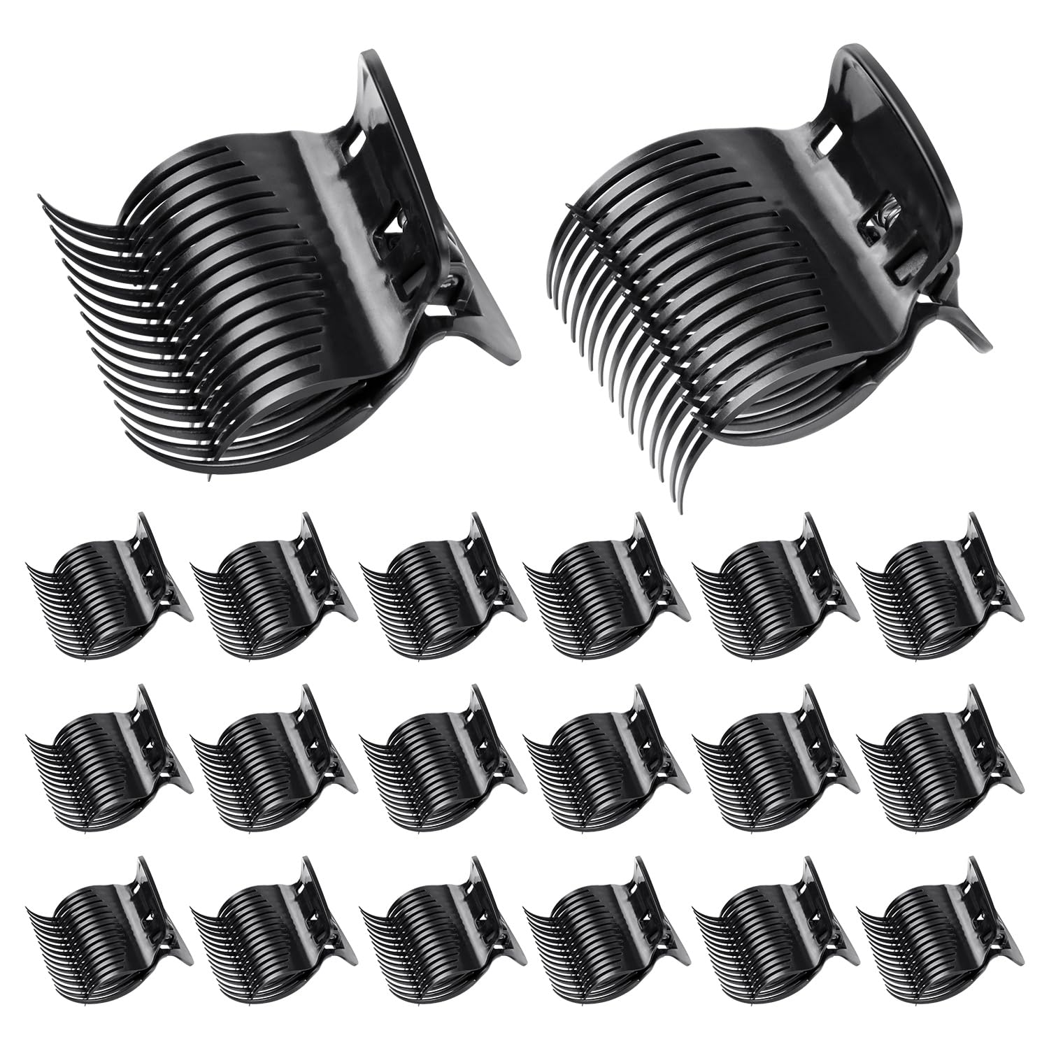 20 Pcs Hot Roller Clips for Hair, Curler Claw Clip for Women Hair Section Styling (Black, 2inch) - Image 1