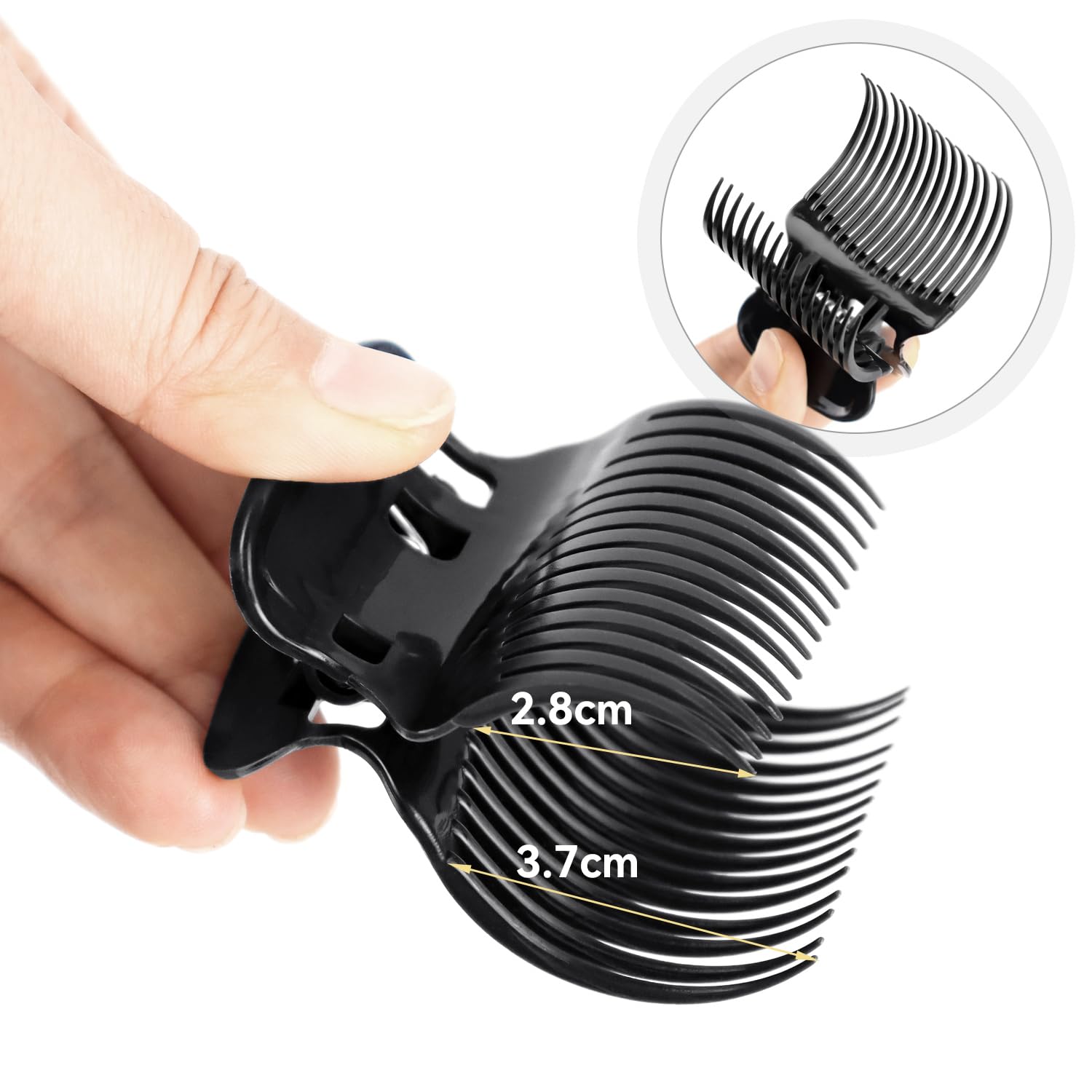 20 Pcs Hot Roller Clips for Hair, Curler Claw Clip for Women Hair Section Styling (Black, 2inch) - Image 3