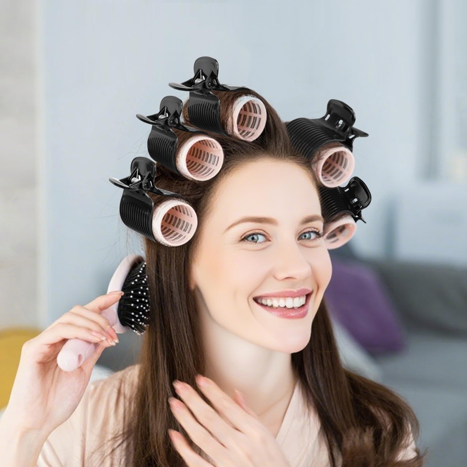 20 Pcs Hot Roller Clips for Hair, Curler Claw Clip for Women Hair Section Styling (Black, 2inch) - Image 4