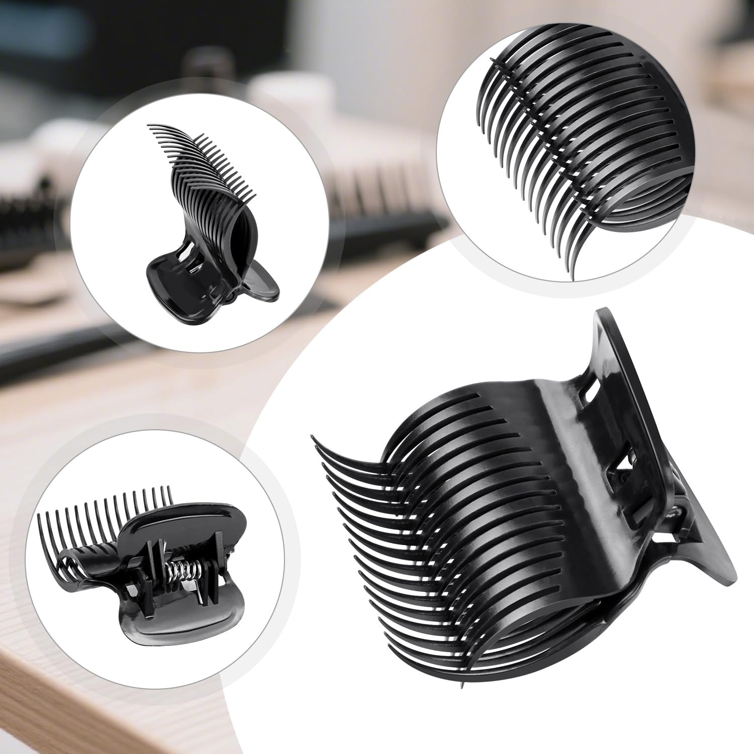 20 Pcs Hot Roller Clips for Hair, Curler Claw Clip for Women Hair Section Styling (Black, 2inch) - Image 5