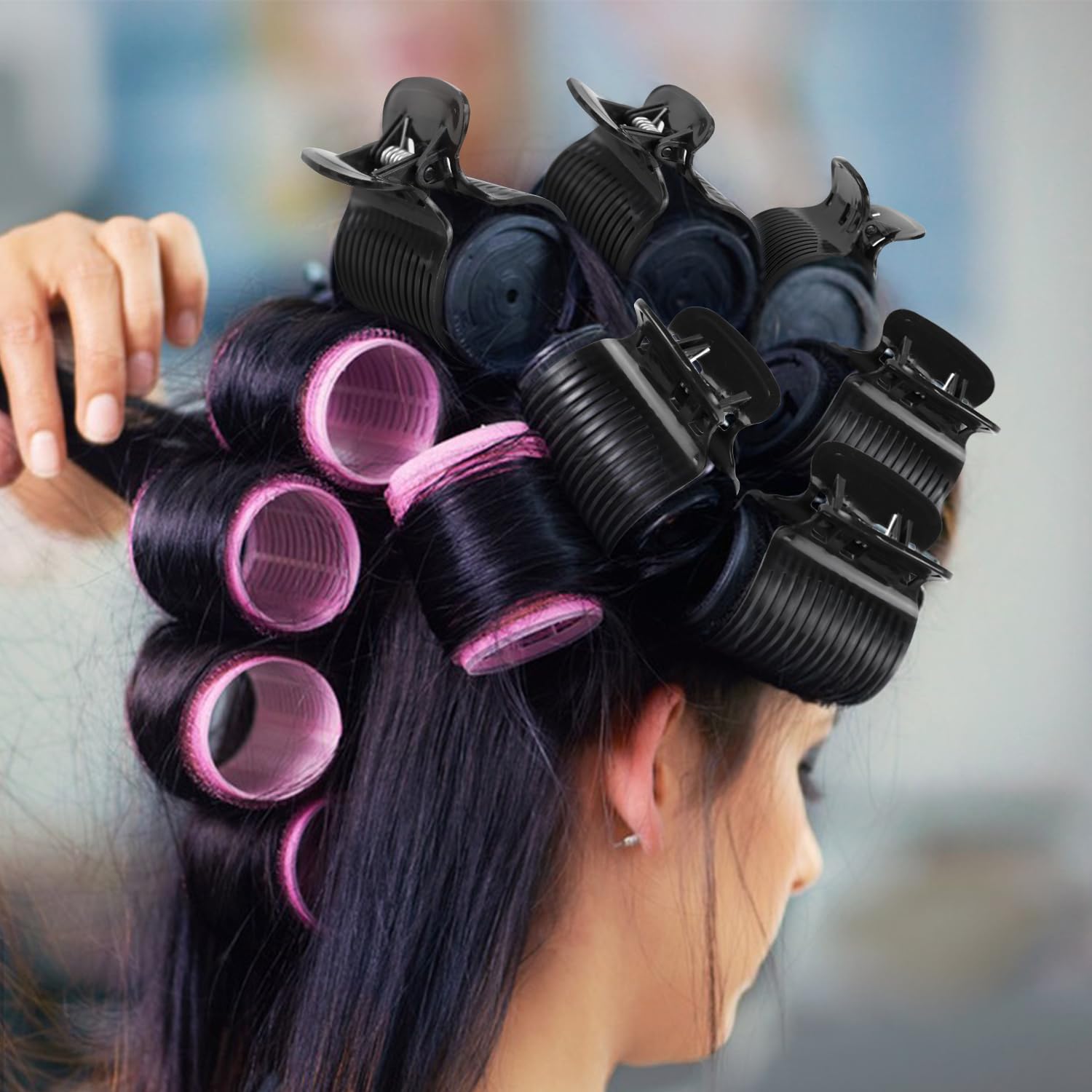 20 Pcs Hot Roller Clips for Hair, Curler Claw Clip for Women Hair Section Styling (Black, 2inch) - Image 6